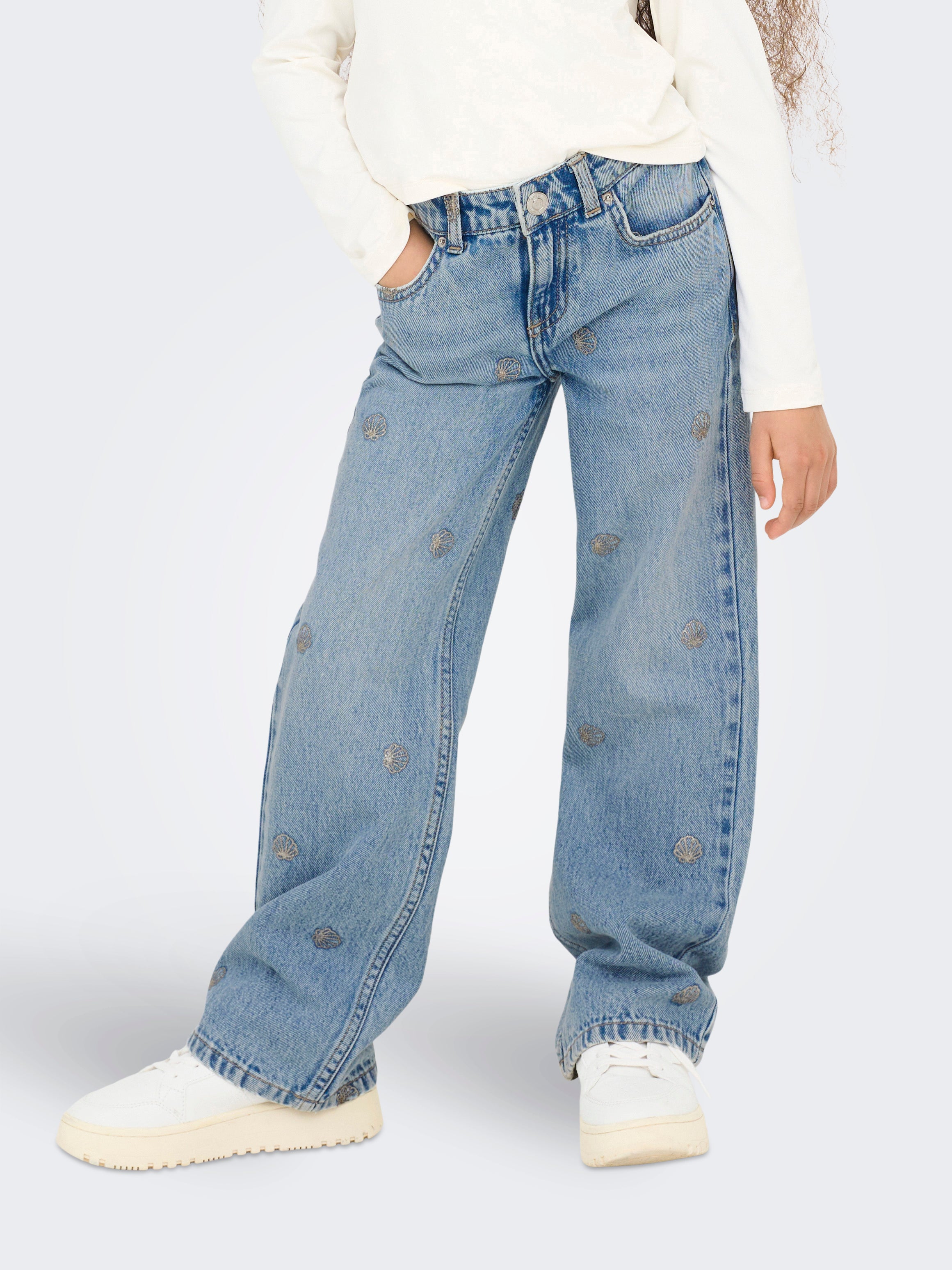Kogjuicy Hohe Taille Weiter Beinschnitt Jeans