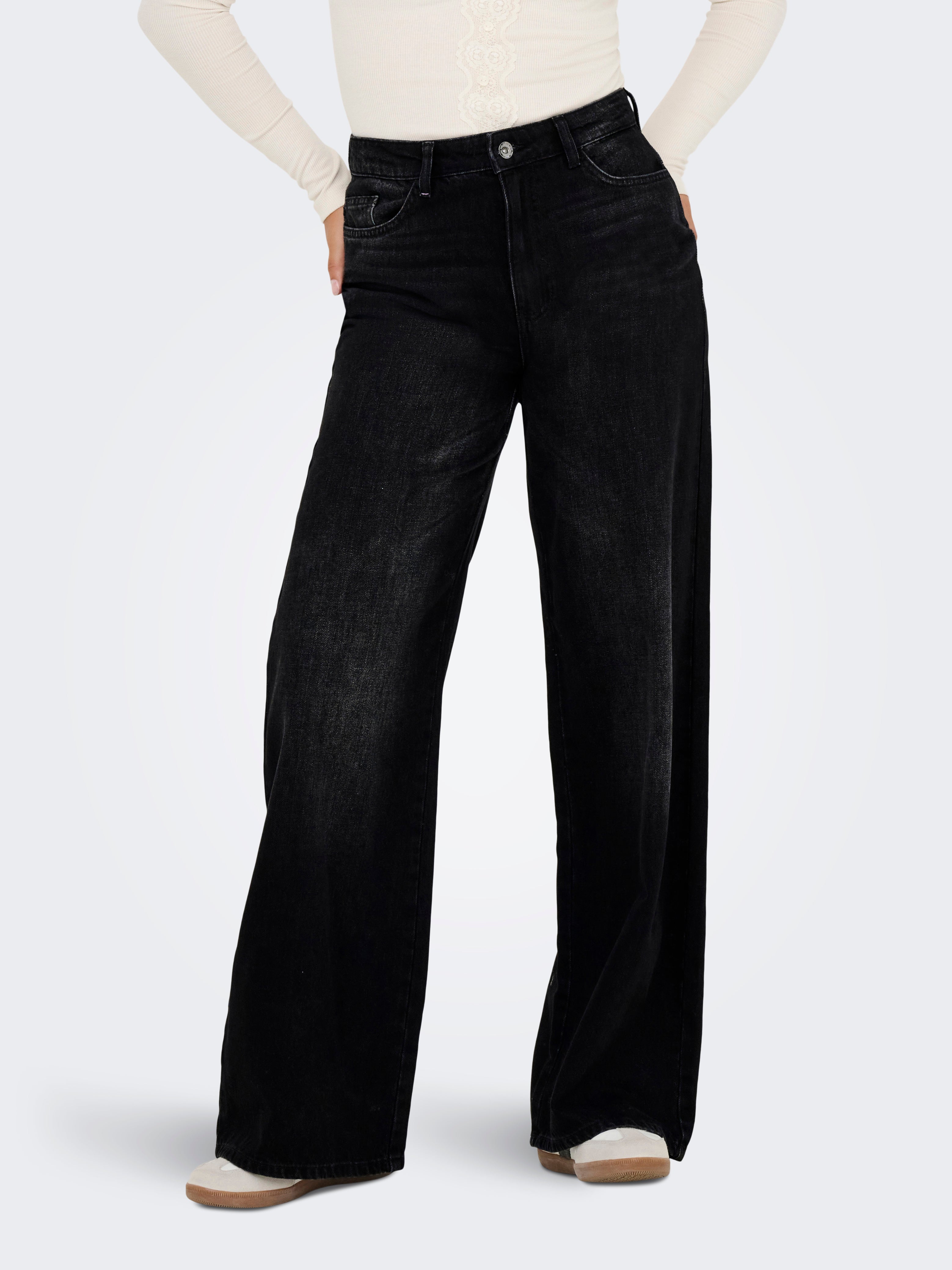 Jdycarina Hohe Taille Weiter Beinschnitt Jeans