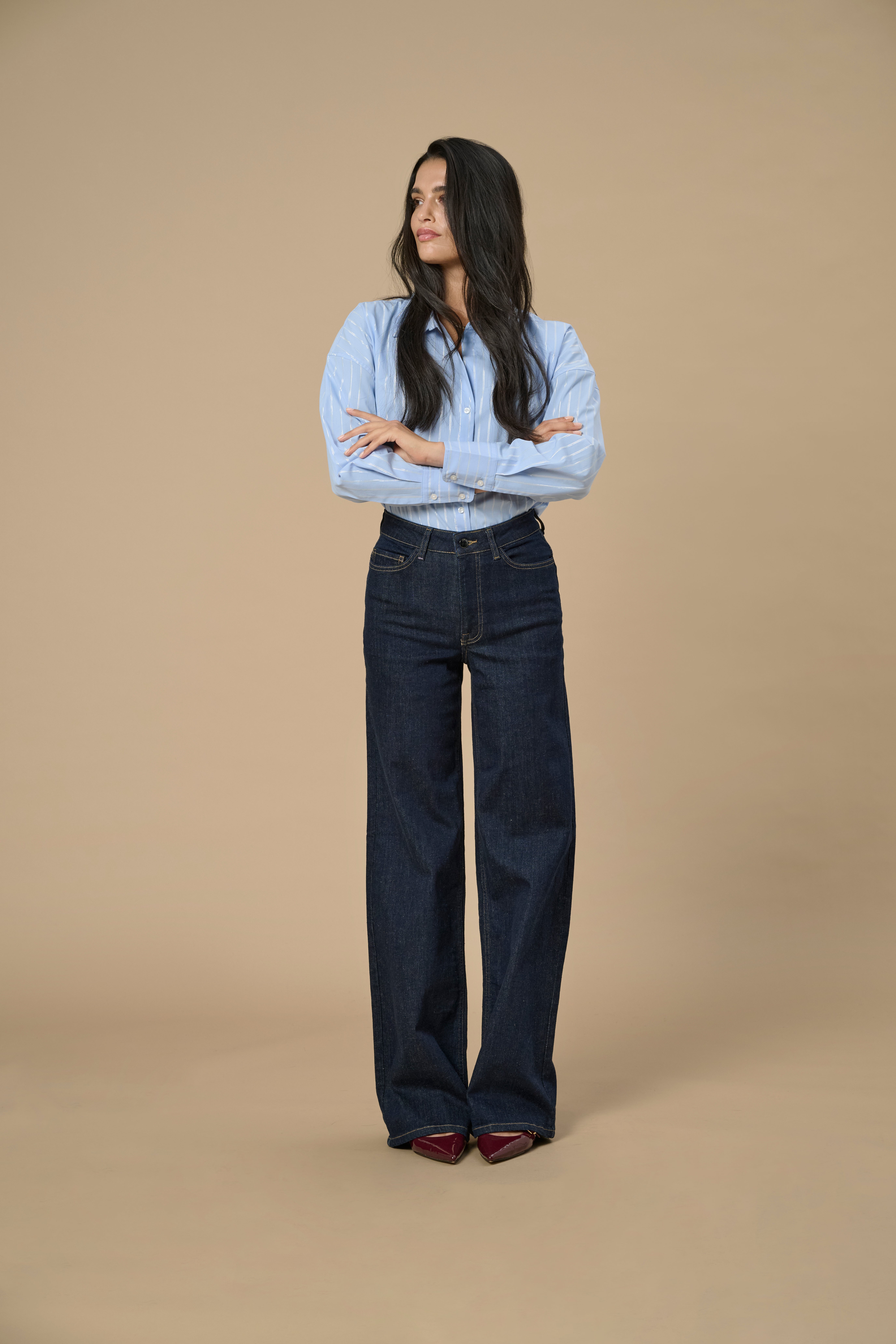 Thumbnail - Jdyfelina-fina Hohe Taille Weiter Beinschnitt Jeans