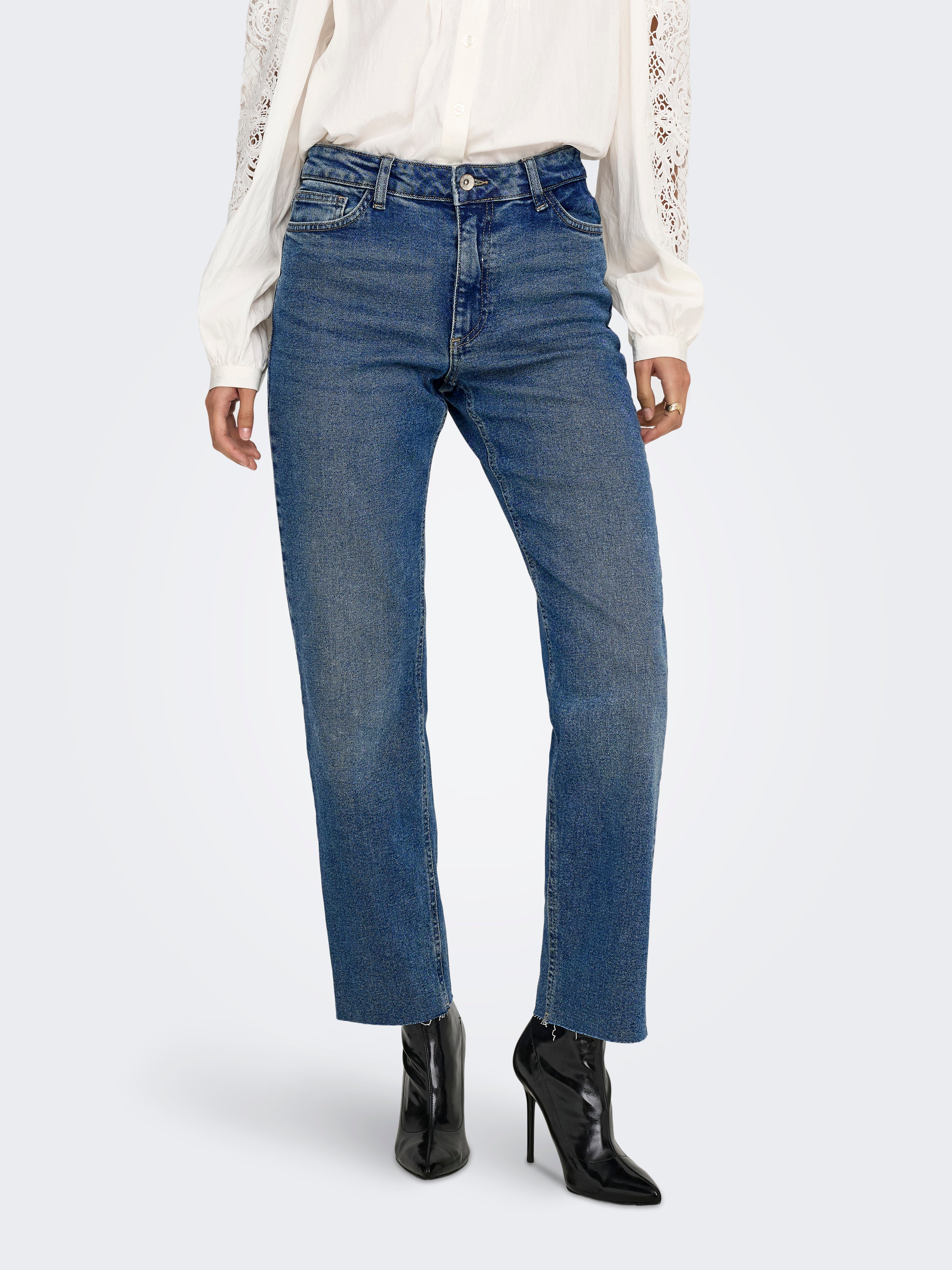 Jdylullu Hohe Taille Gerade Geschnitten Jeans