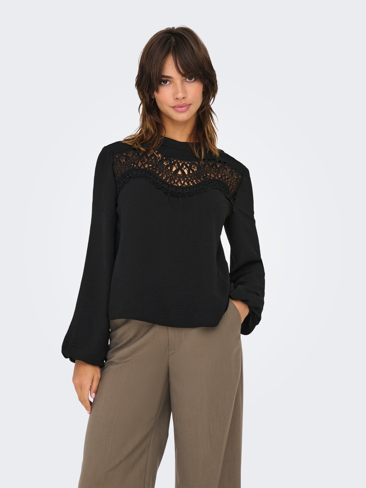 ONLY Redovno prianjanje Ovratnik košulje Elastične manžete Košulja -Black - 15354372