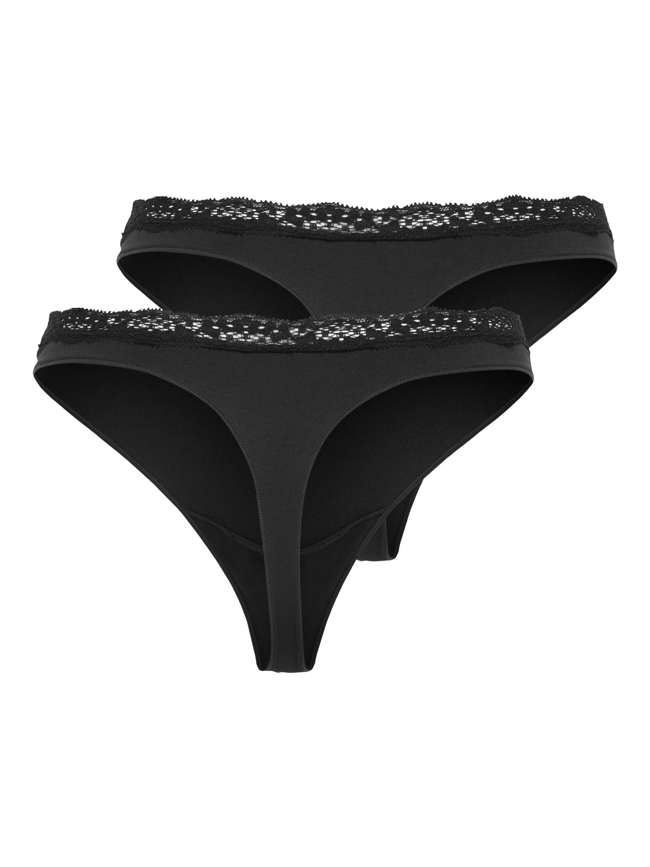 ONLY ONLVICKY 2-pack Thong -Black - 15354513