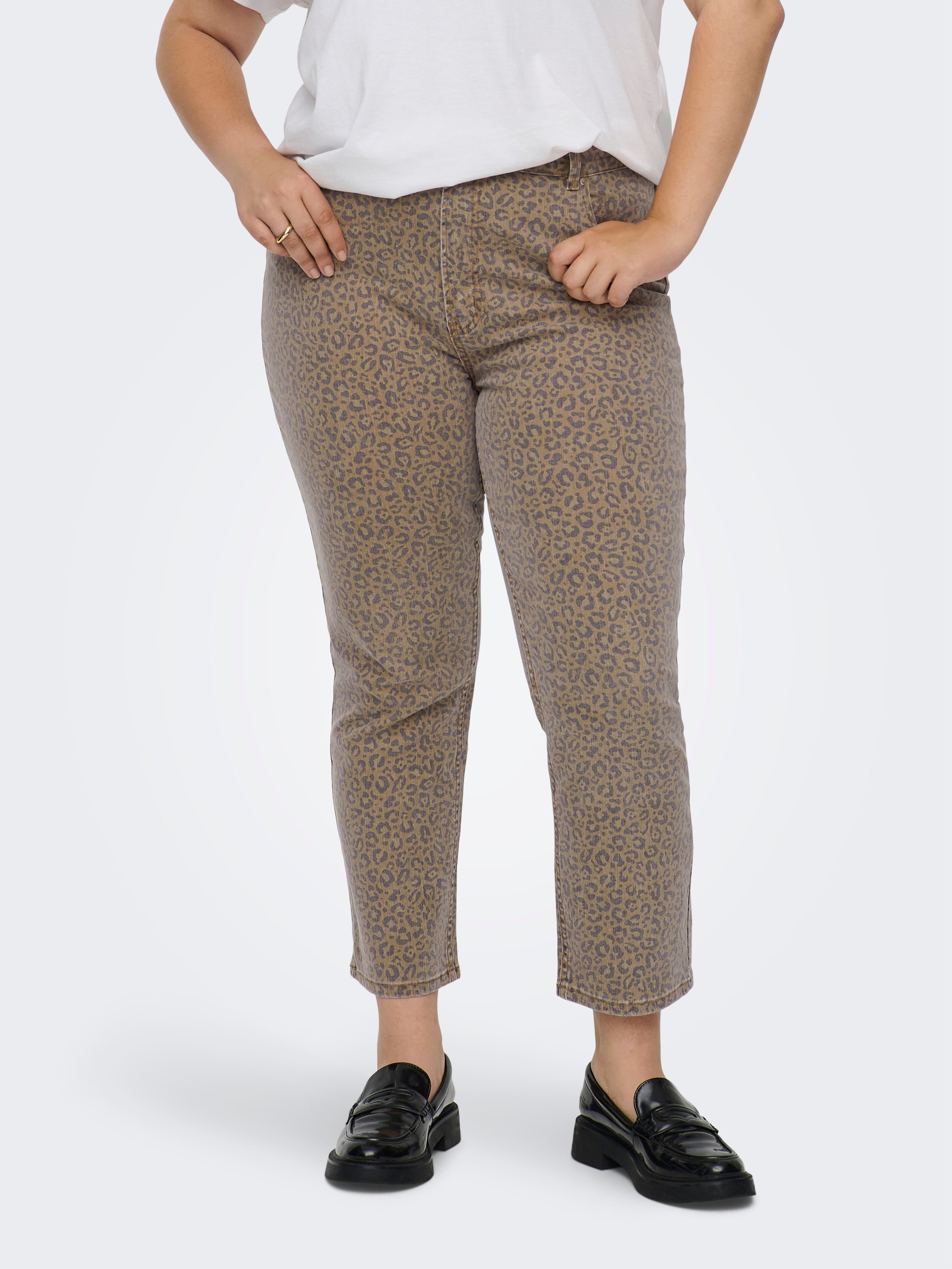 Caremily Hohe Taille Gerade Geschnitten Jeans