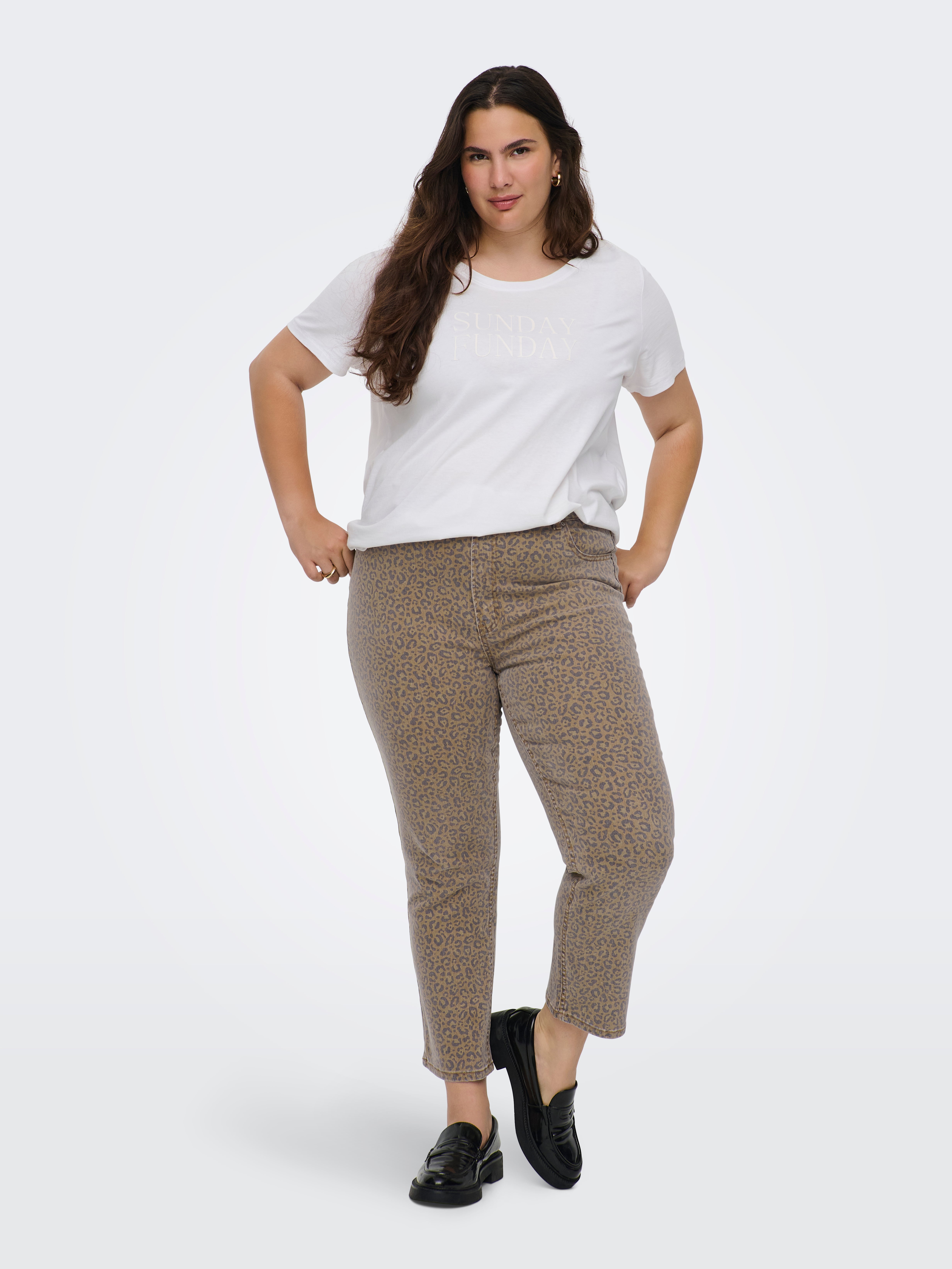 Thumbnail - Caremily Hohe Taille Gerade Geschnitten Jeans