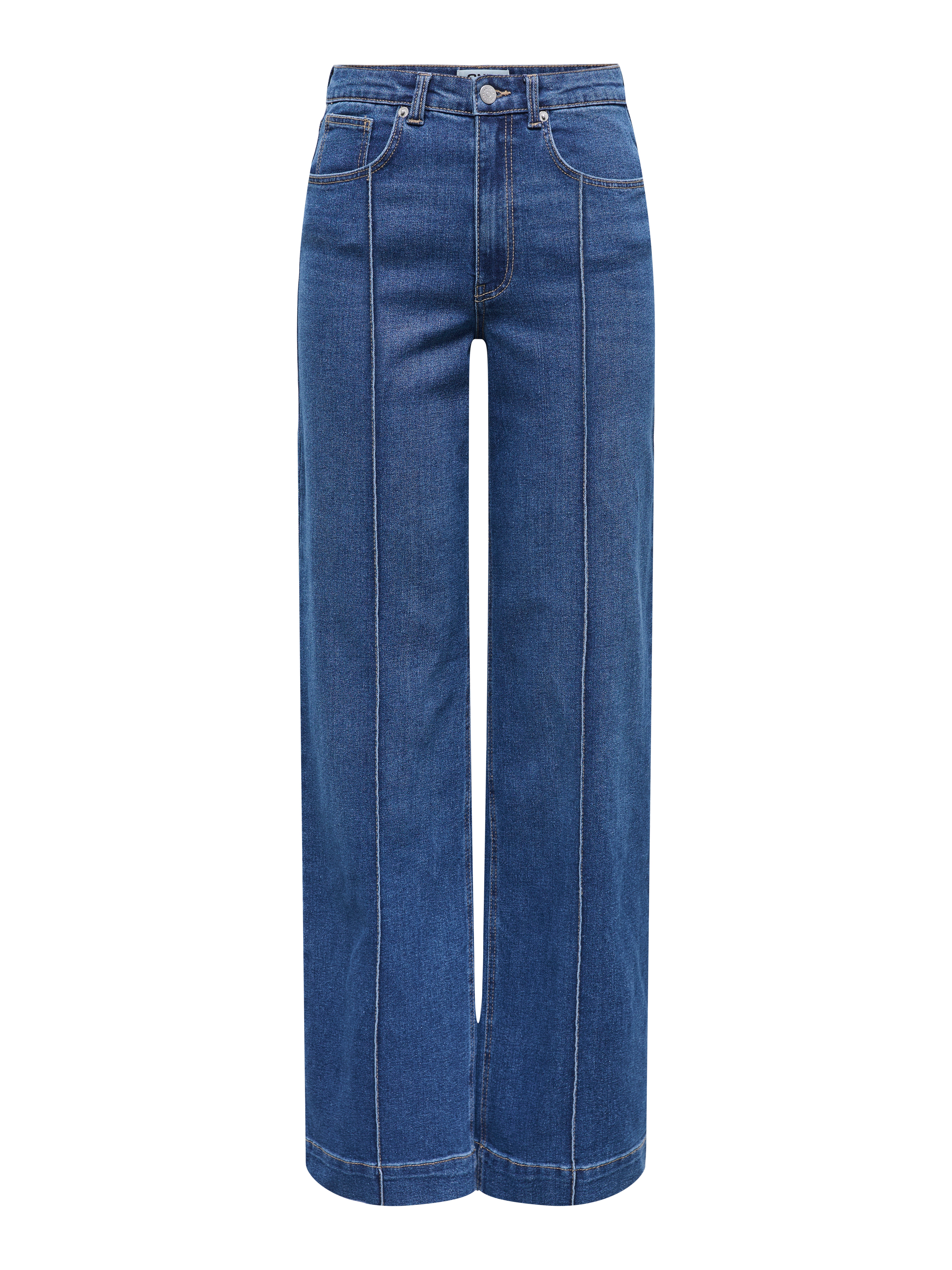 Thumbnail - Onljuicy Hohe Taille Weiter Beinschnitt Jeans