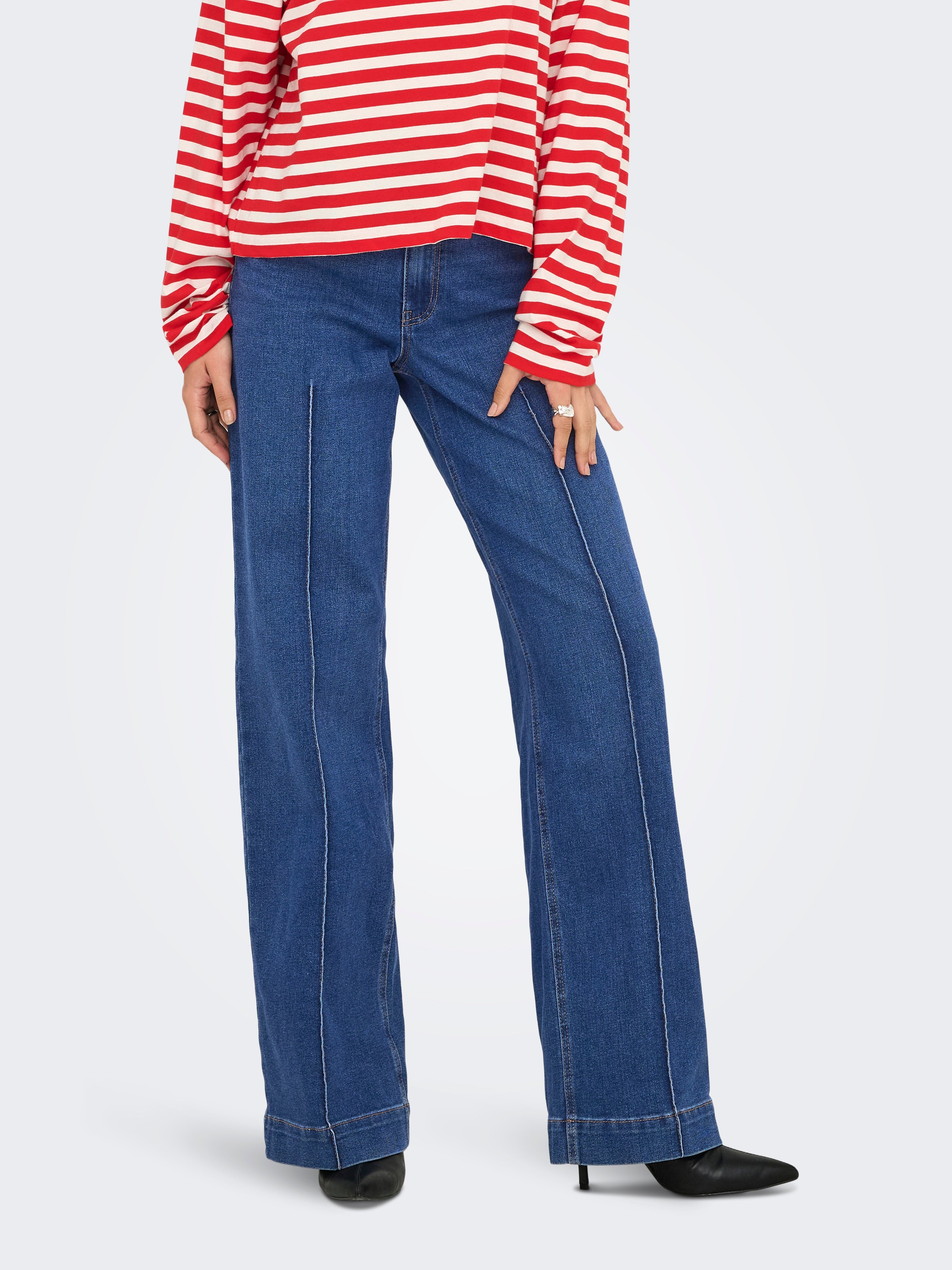 Onljuicy Hohe Taille Weiter Beinschnitt Jeans