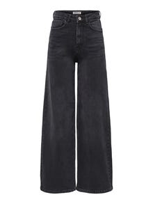 ONLY ONLMARLA Vysoký pas Wide Leg Fit Džíny -Washed Black - 15355182
