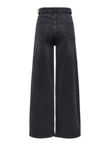 ONLY ONLMARLA Taille haute Wide Leg Fit Jeans -Washed Black - 15355182