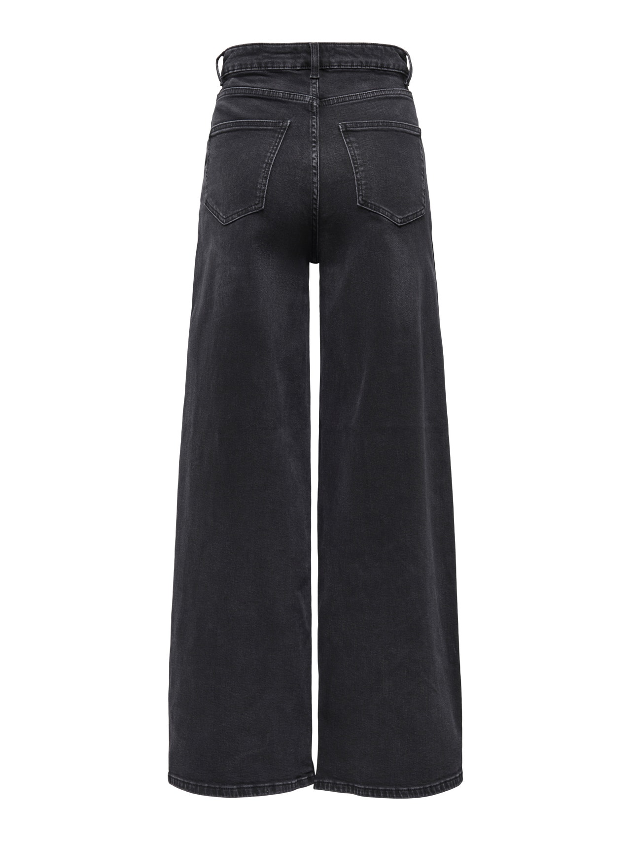 ONLY ONLMARLA Høj talje Wide leg fit Jeans -Washed Black - 15355182