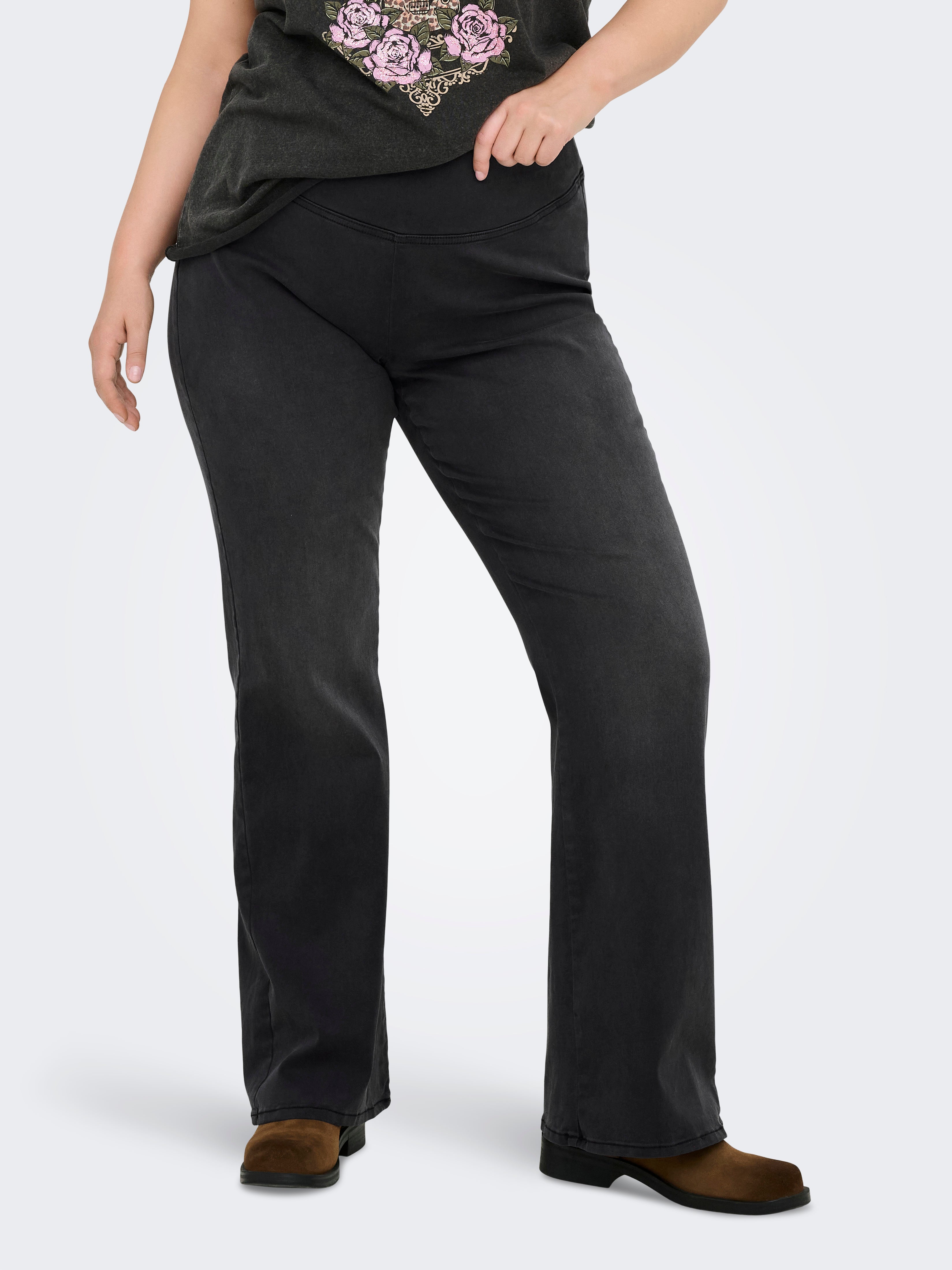 Carroyal Mittlere Taille Flared Jeans