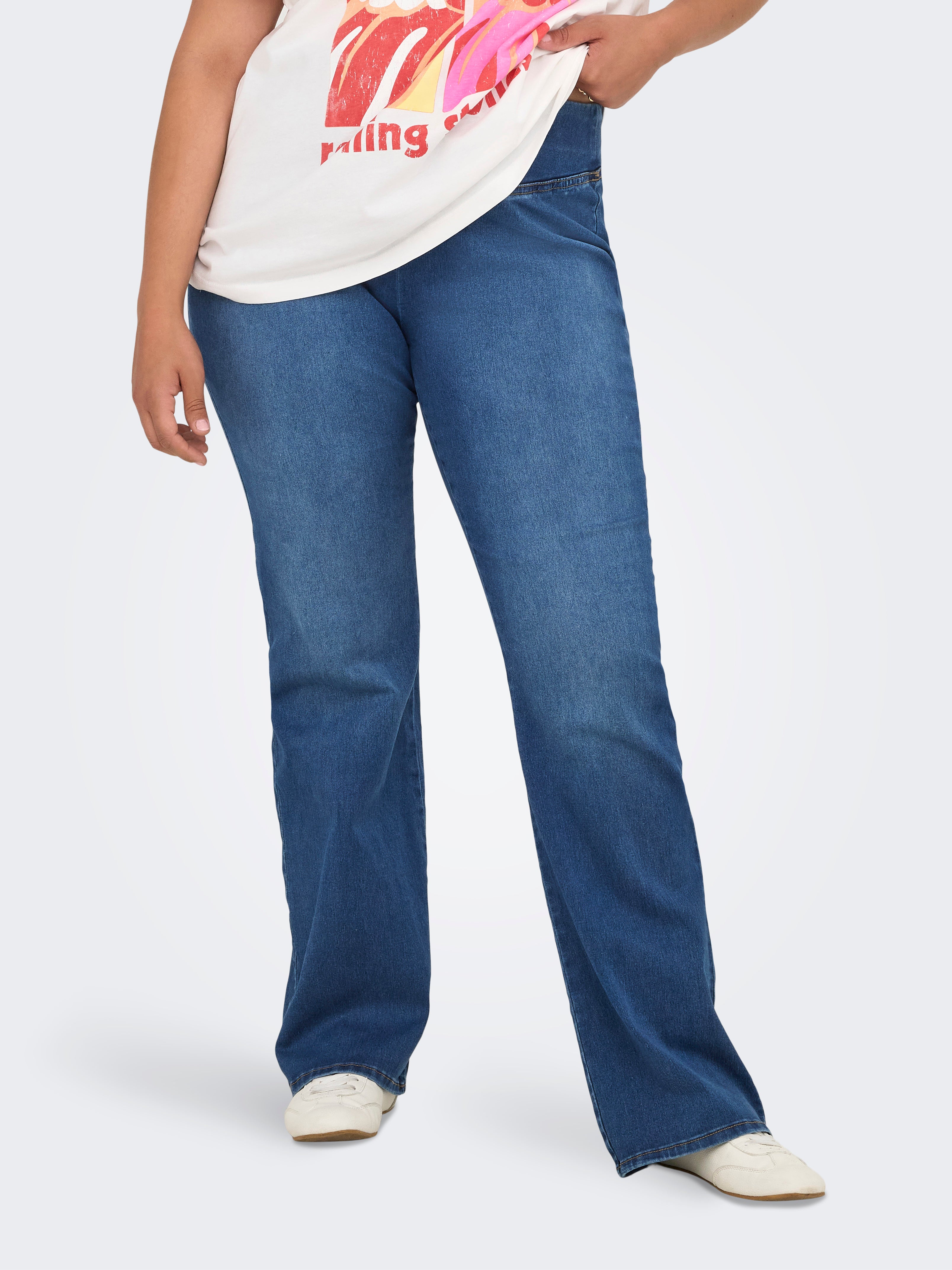 Carroyal Mittlere Taille Flared Jeans