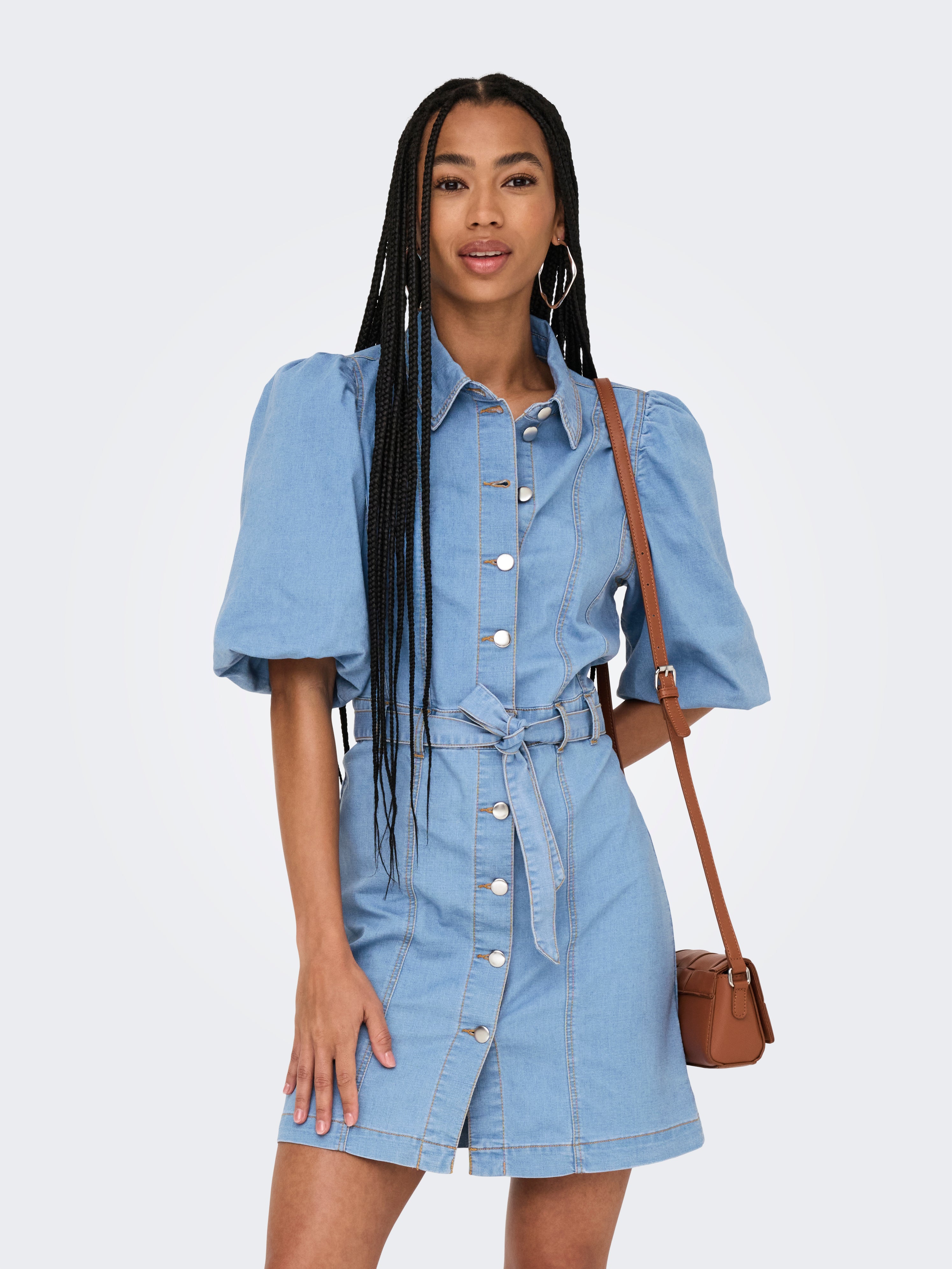 Only Jurken Spijker Blousejurk Dames ONLY ONLBELLE S/S BUTTON