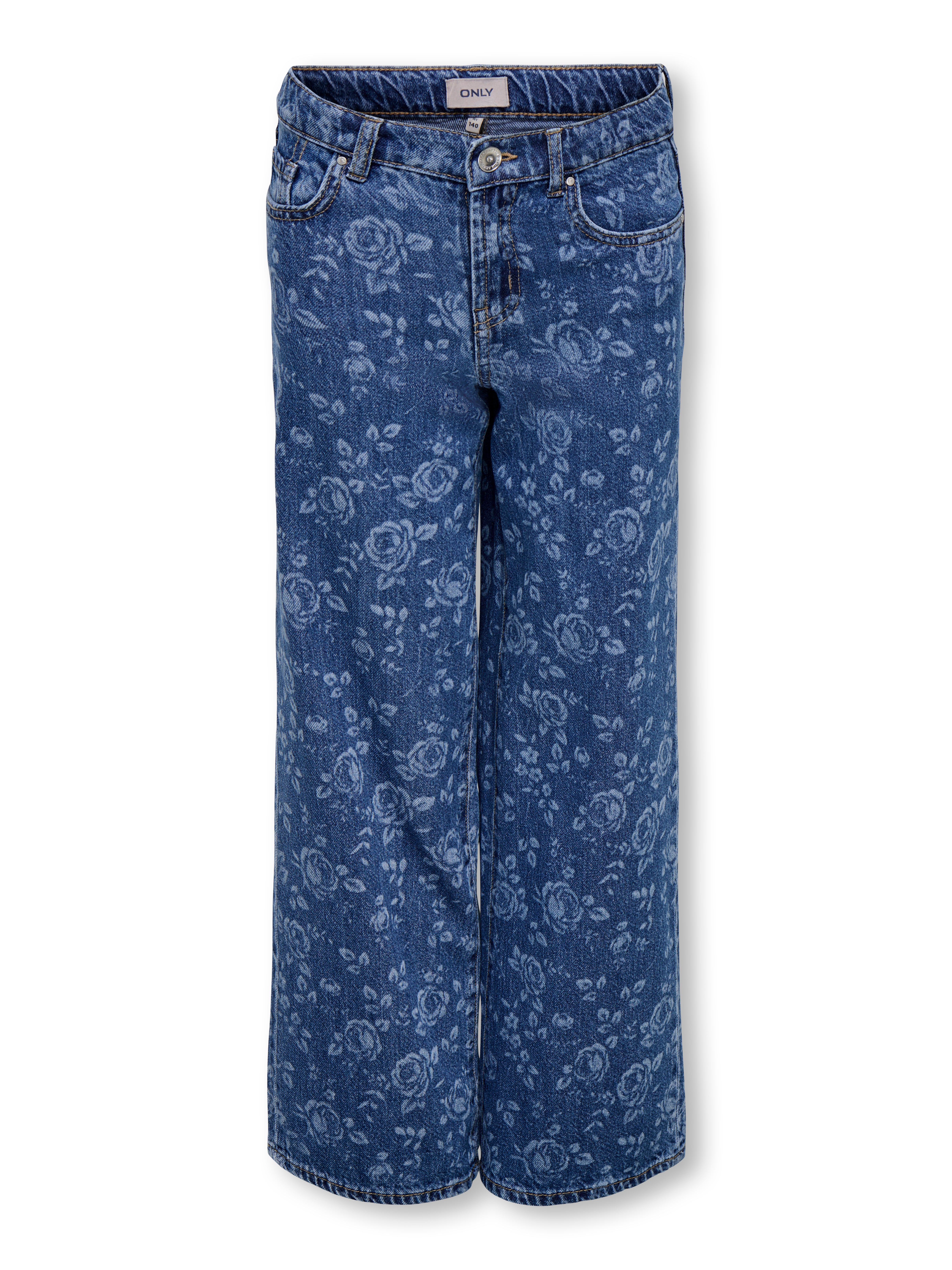 Koghope Hohe Taille Weiter Beinschnitt Jeans