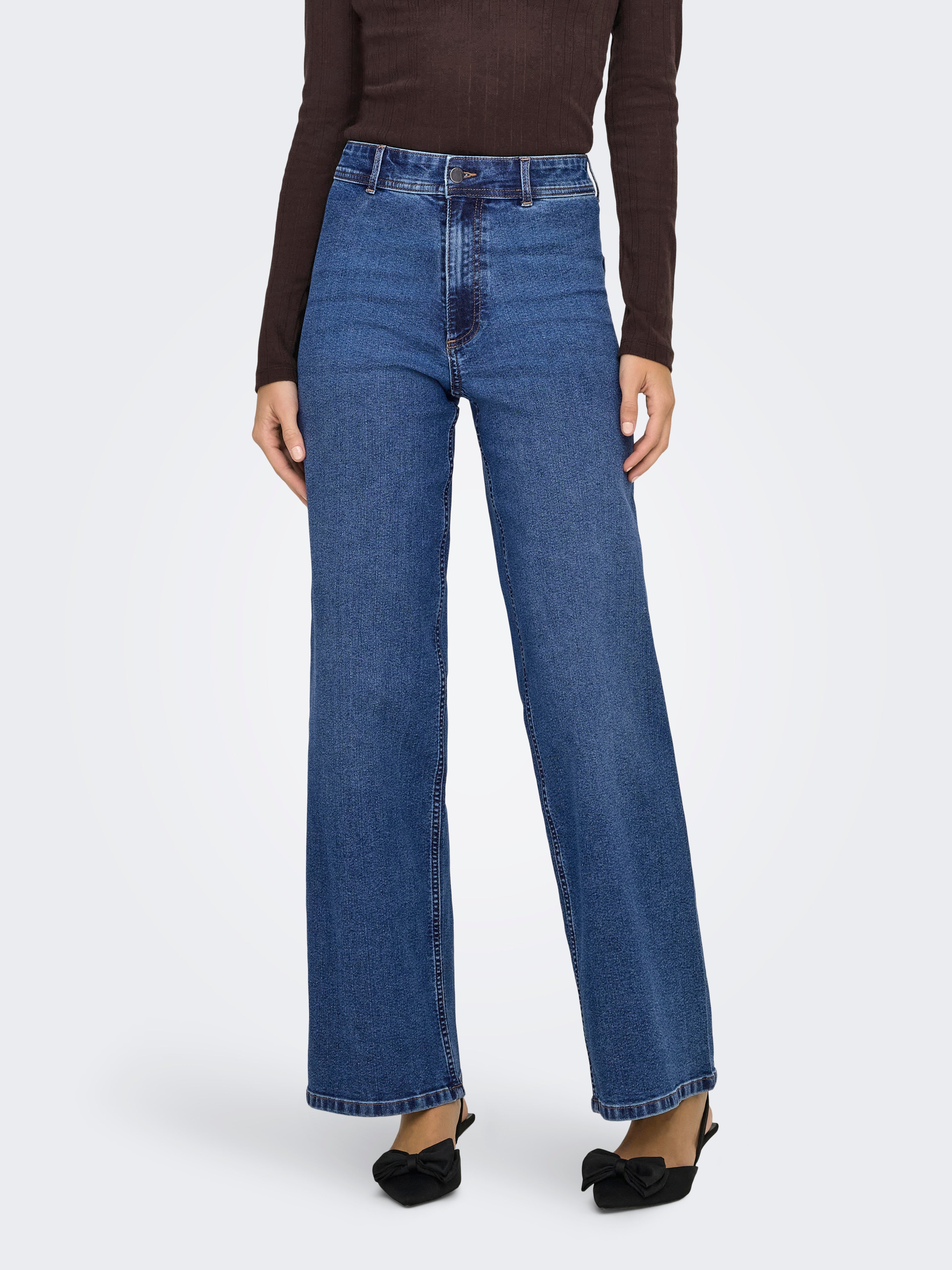 Jdymoon-vanessa Hohe Taille Weiter Beinschnitt Jeans