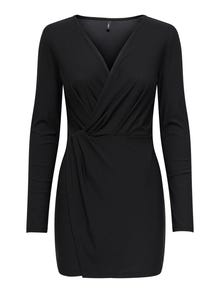 ONLY Redovno prianjanje V-izrez Kratka haljina -Black - 15356277