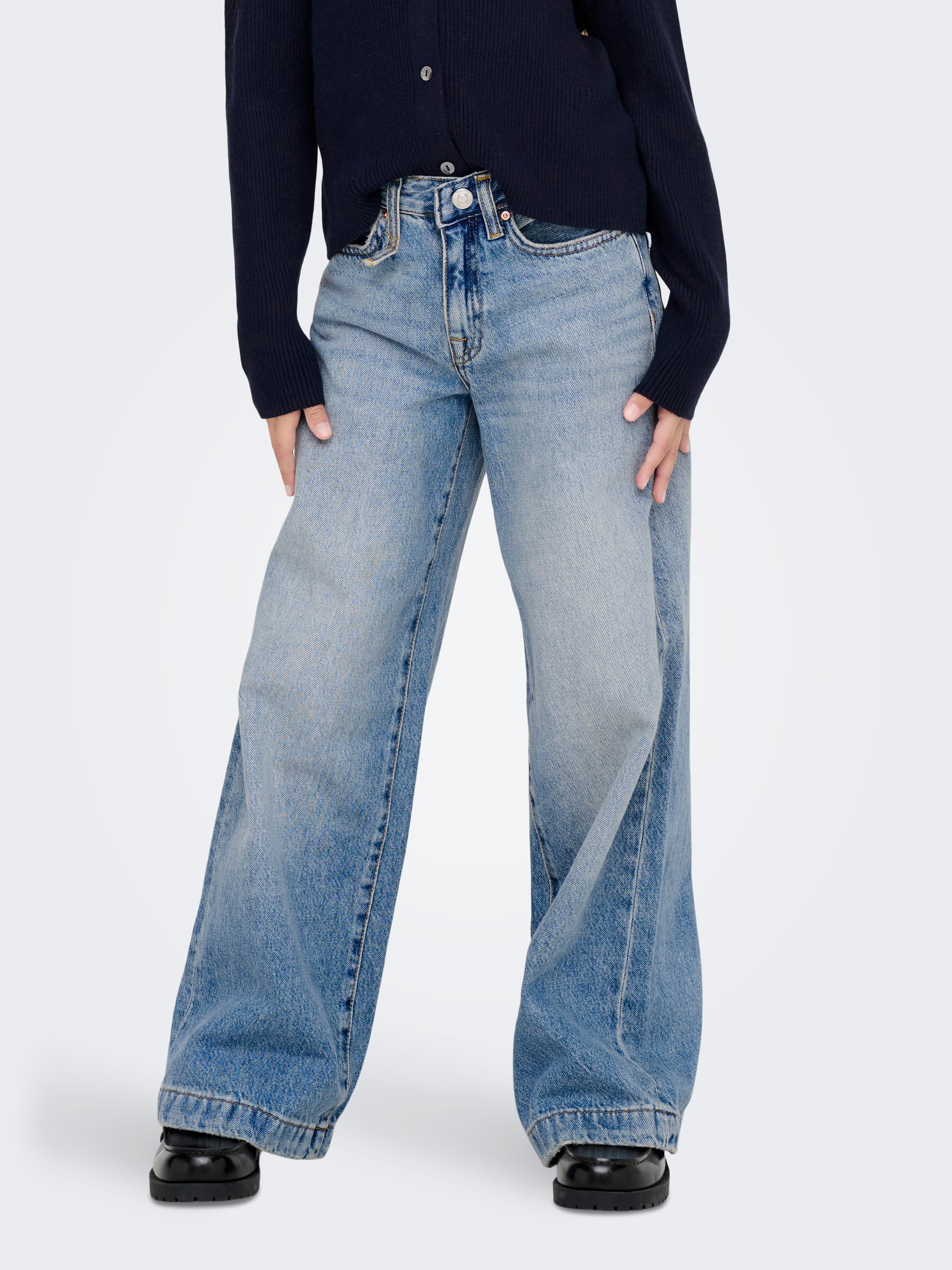 Kogbroome Hohe Taille Weiter Beinschnitt Jeans
