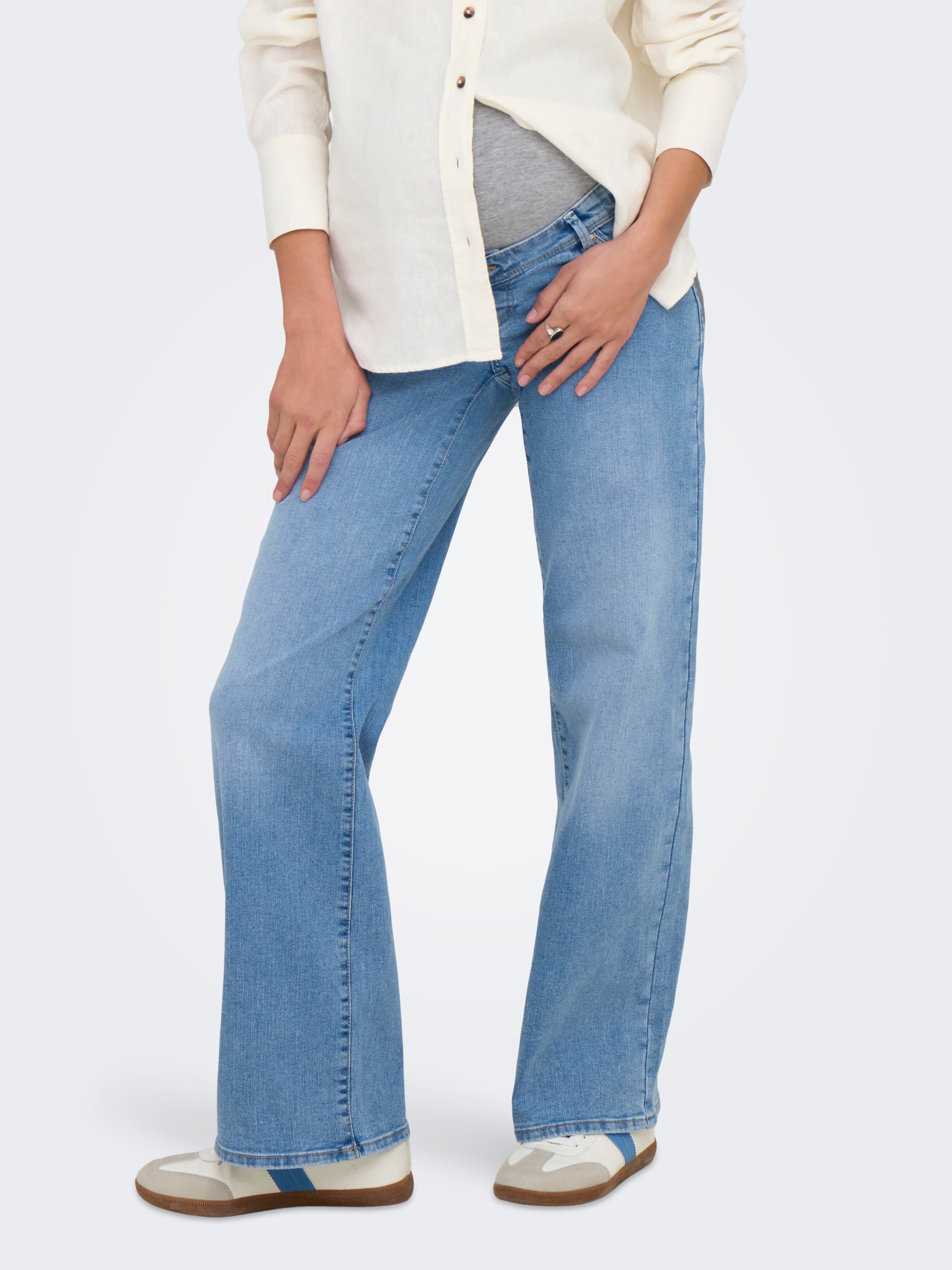 Thumbnail - Olmwauw Mittlere Taille Weiter Beinschnitt Jeans