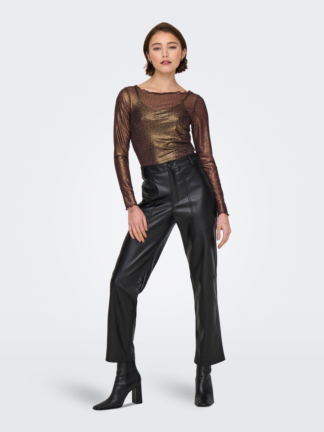 ONLY ONLVICKY Topp -Chocolate Brown - 15356662