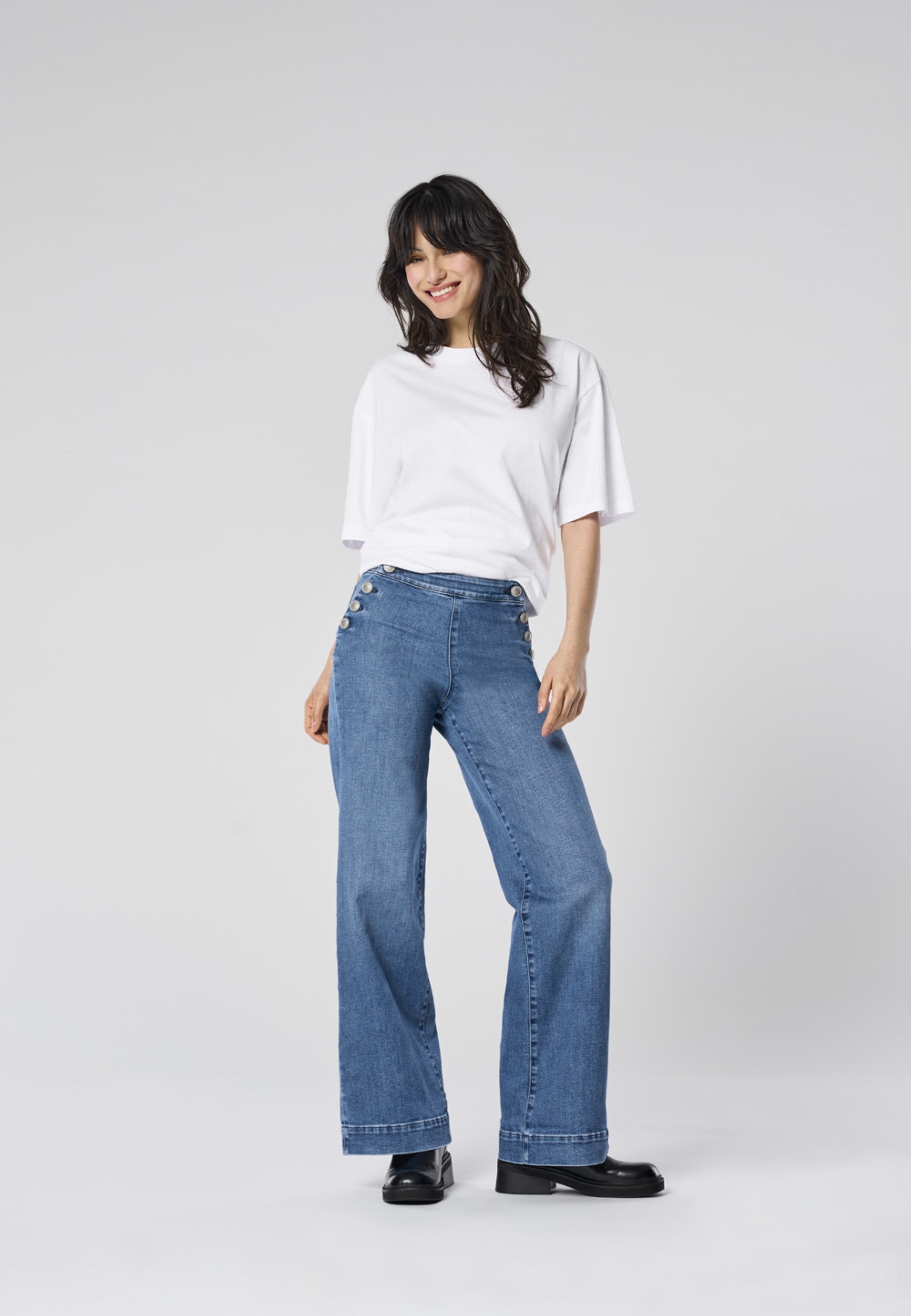 Thumbnail - Onlmadison Hohe Taille Weiter Beinschnitt Jeans