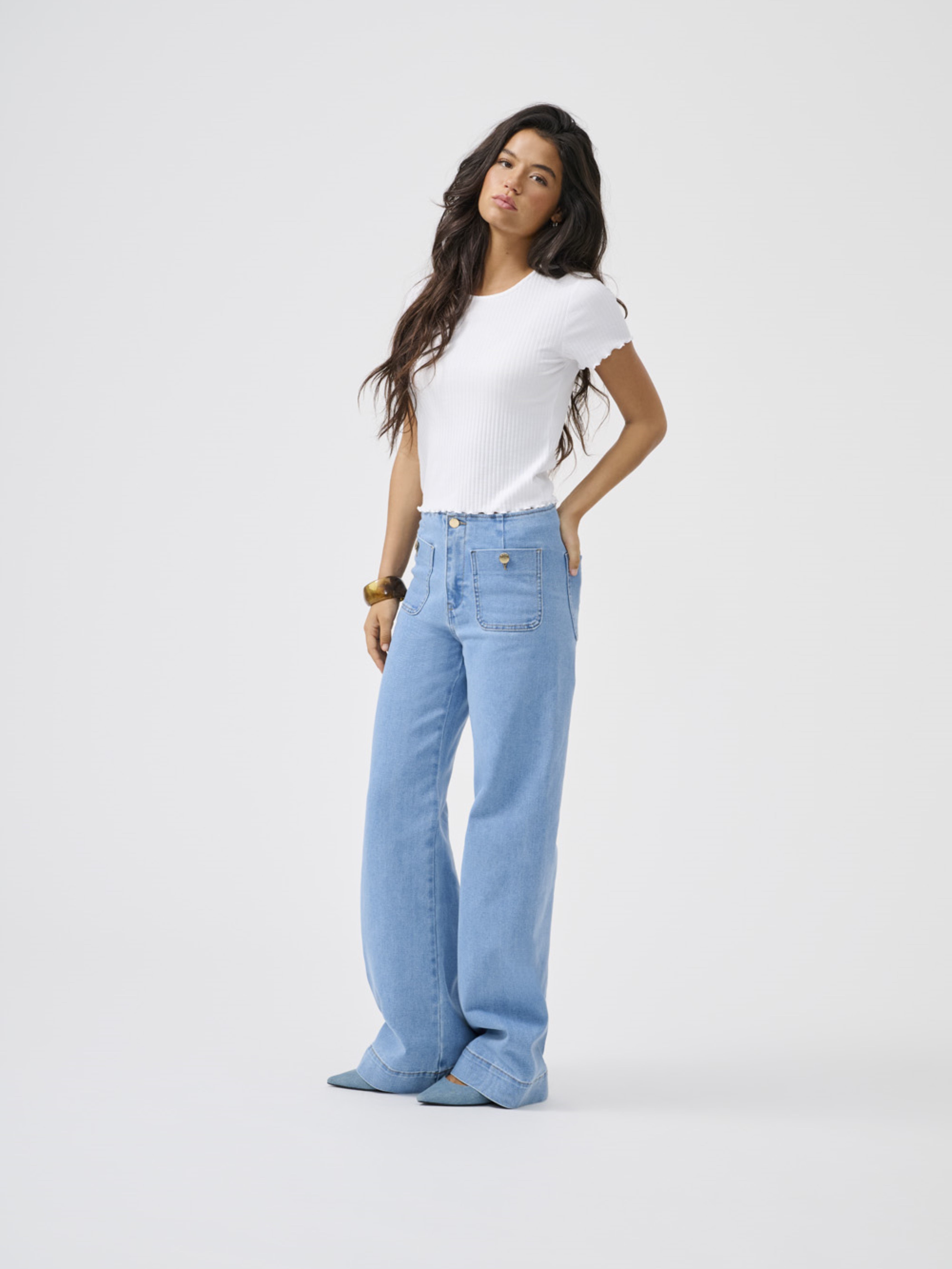 Onlmadeline Hohe Taille Weiter Beinschnitt Jeans