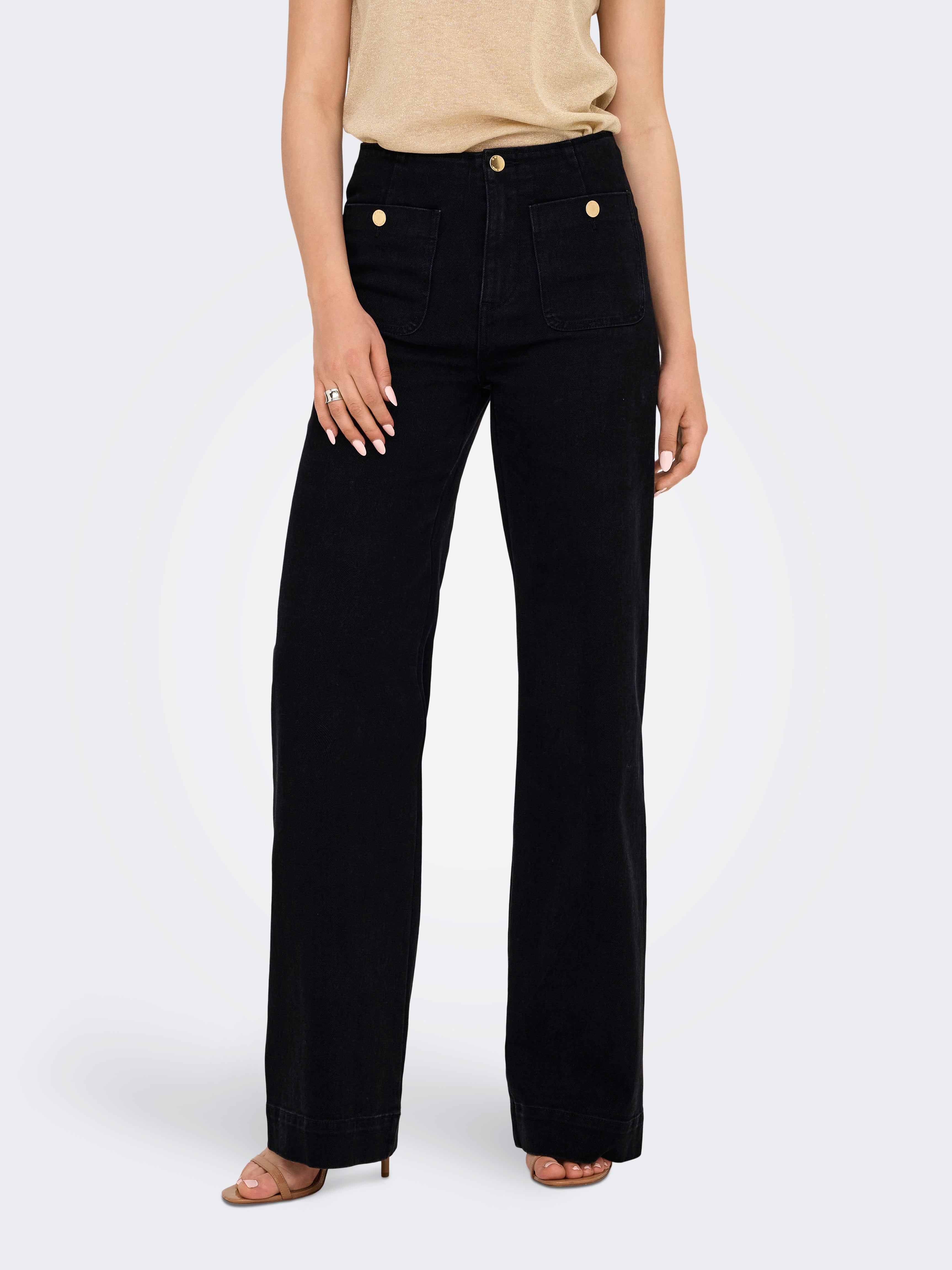 Onlmadeline Hohe Taille Weiter Beinschnitt Jeans
