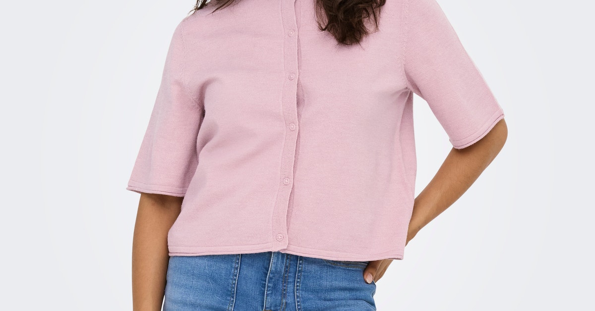 Köp Only ONLLUCY LS O-NECK CARDIGAN EX KNT - Light Grey Melange