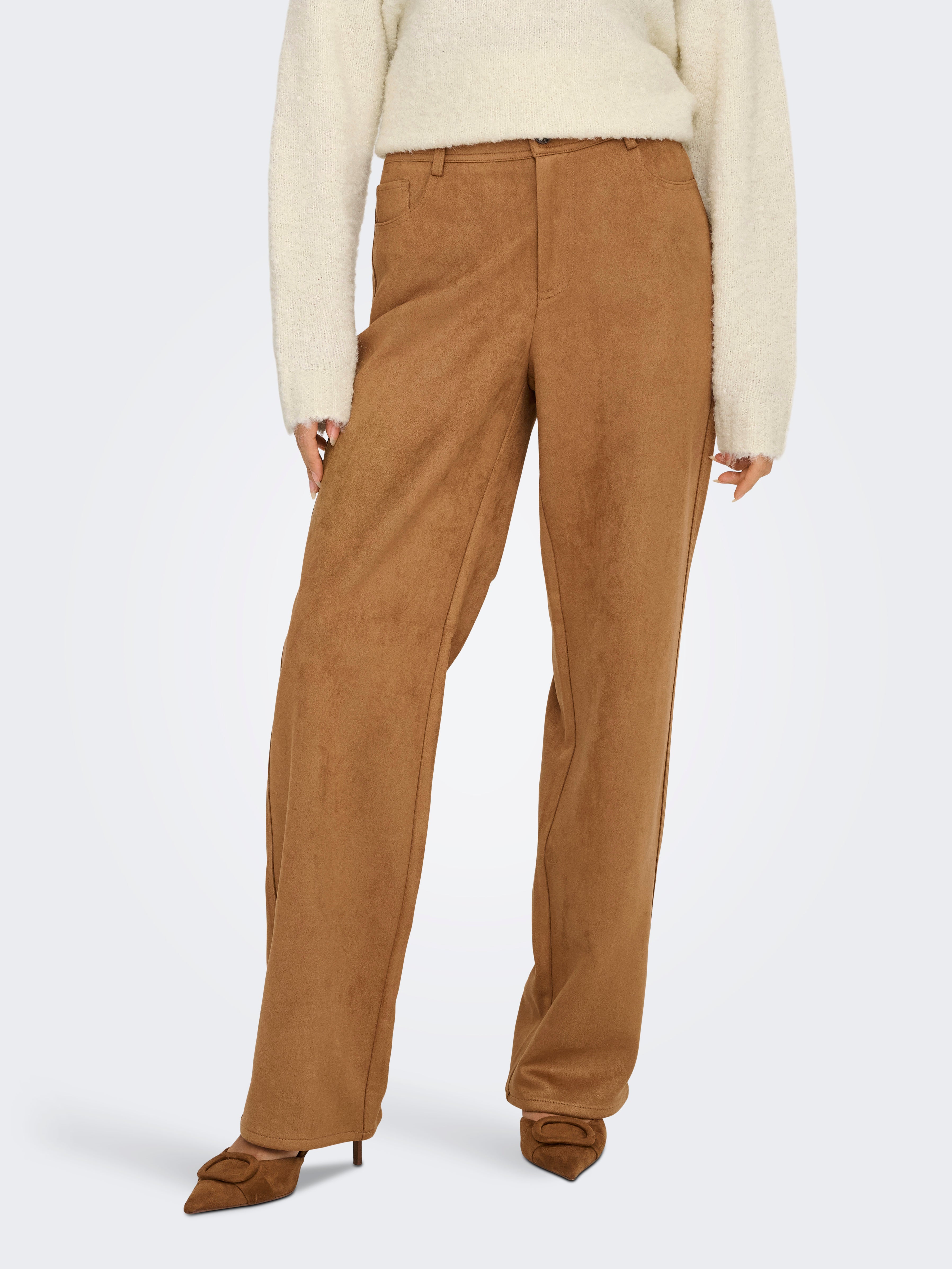 Onlina Gerade Geschnitten Hose Mit Weitem Beinschnitt