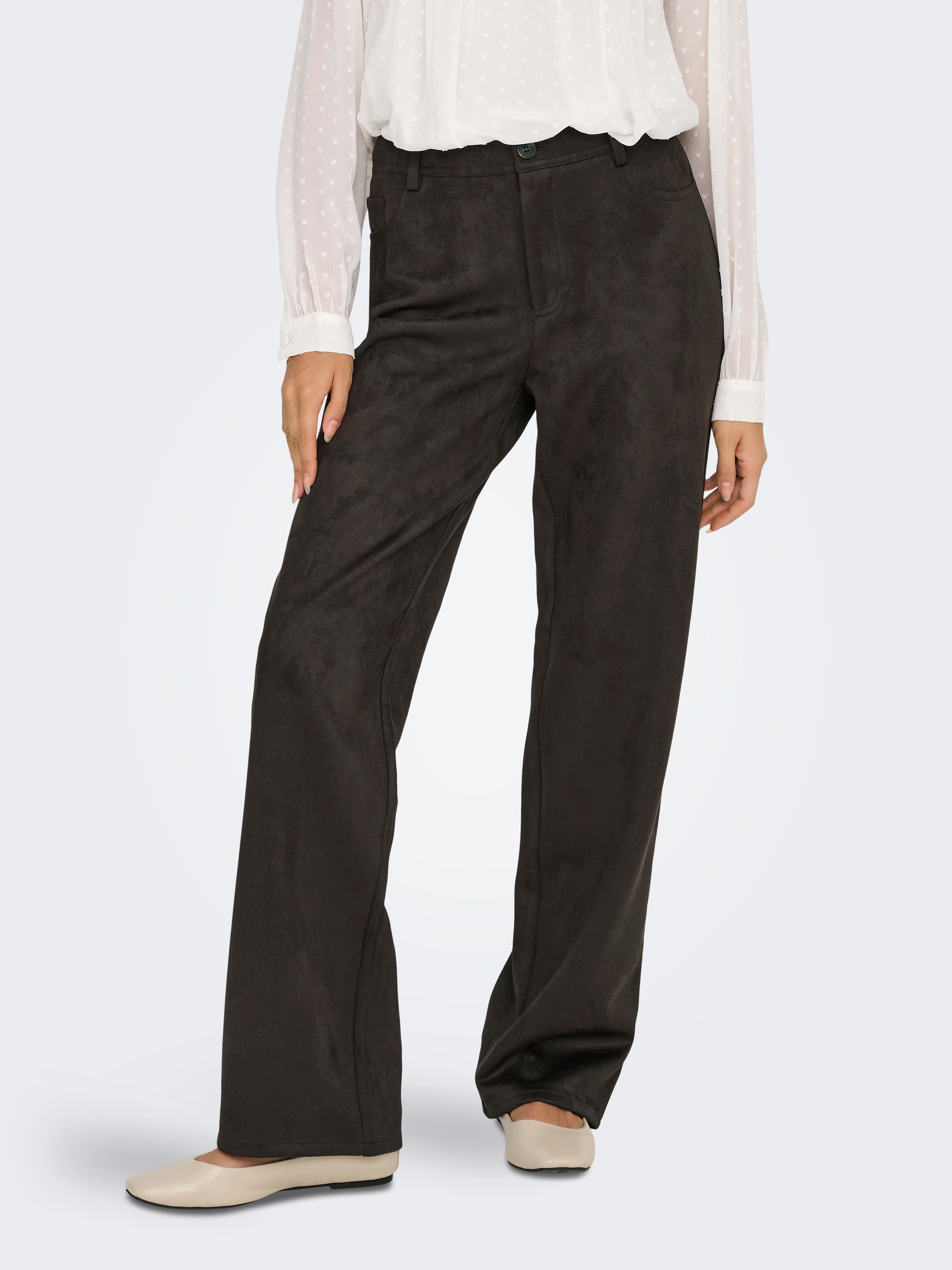 Onlina Gerade Geschnitten Hose Mit Weitem Beinschnitt