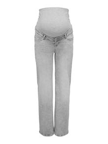 ONLY OLMJUICY Aukštas juosmuo Plačios klešnės Džinsai -Medium Grey Denim - 15357107