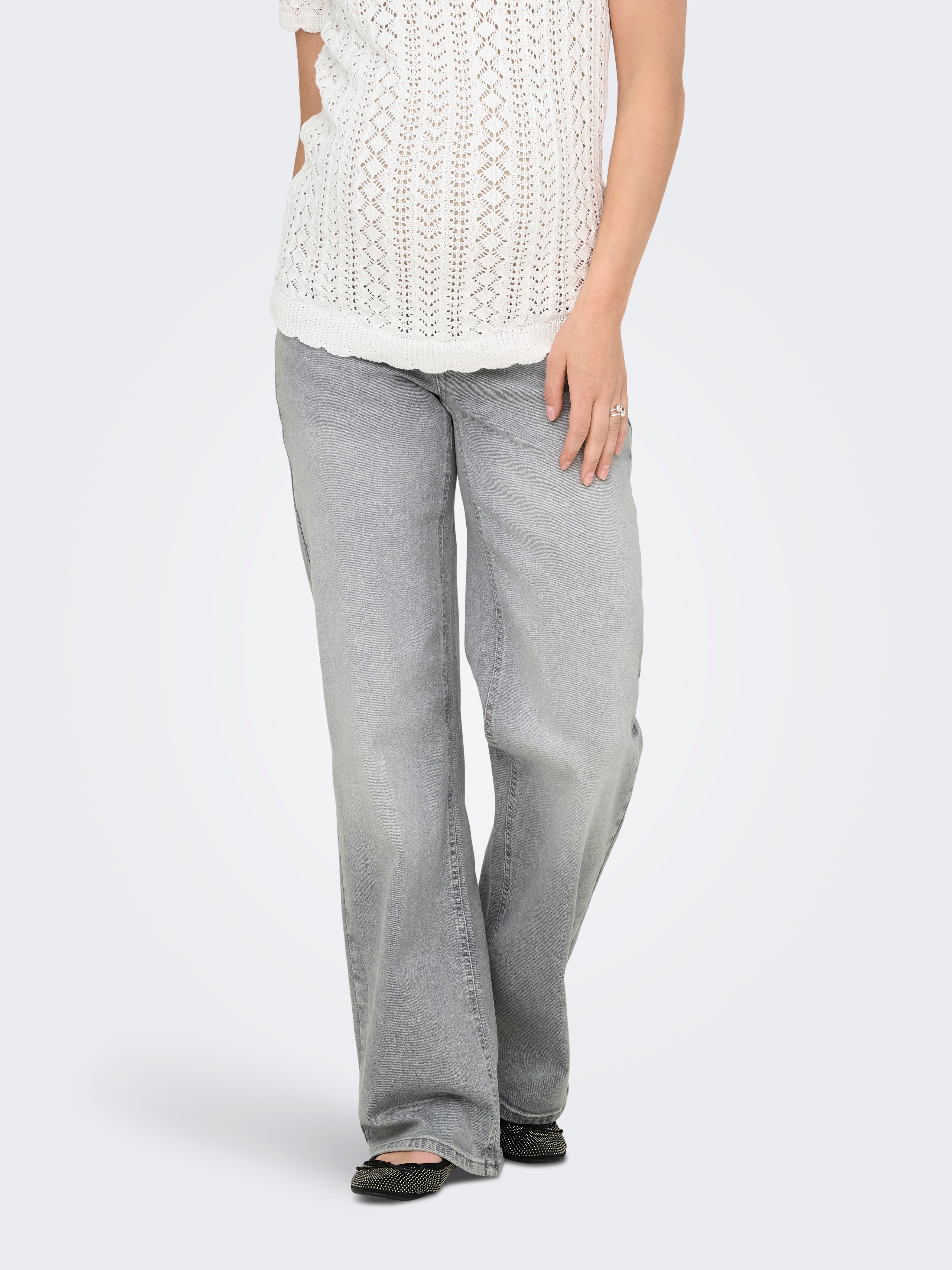 Olmjuicy Hohe Taille Weiter Beinschnitt Jeans
