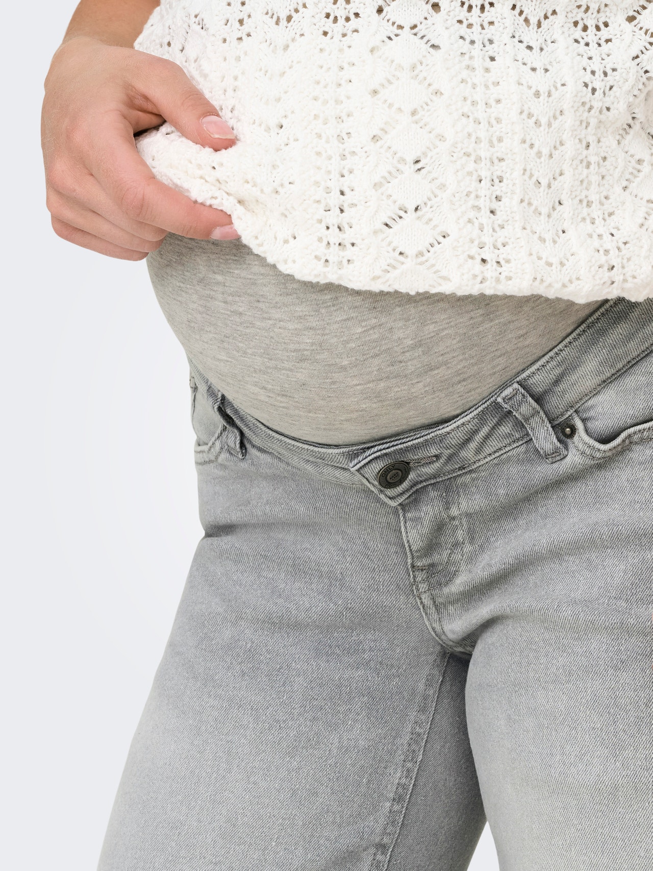 ONLY OLMJUICY Hög midja Vida ben Jeans -Medium Grey Denim - 15357107