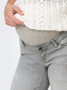 ONLY OLMJUICY Aukštas juosmuo Plačios klešnės Džinsai -Medium Grey Denim - 15357107