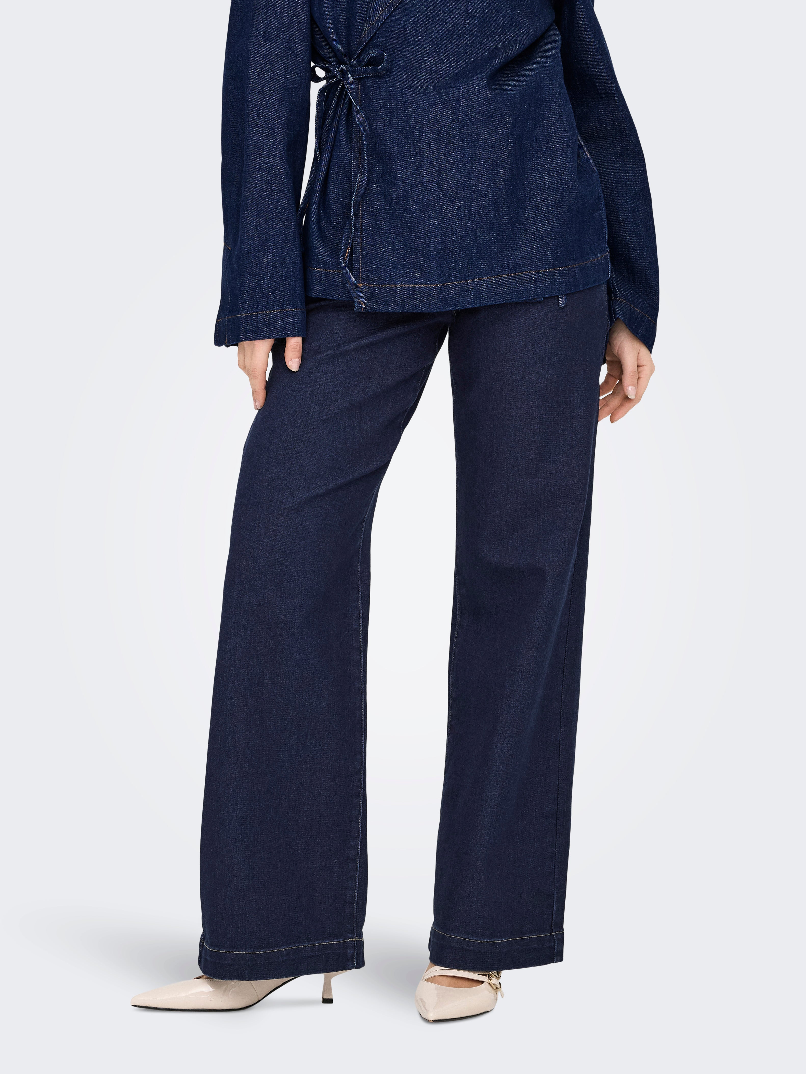 Thumbnail - Onlmadeline Hohe Taille Weiter Beinschnitt Jeans