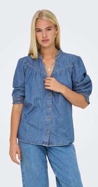Onlraya 3/4 Shirt DNM AKM Noos, blauw (light blue denim), S