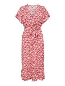 ONLY Tavapärane lõige V-kaelus Pikk kleit -Equestrian Red - 15357778