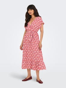 ONLY Tavapärane lõige V-kaelus Pikk kleit -Equestrian Red - 15357778