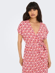 ONLY Tavapärane lõige V-kaelus Pikk kleit -Equestrian Red - 15357778