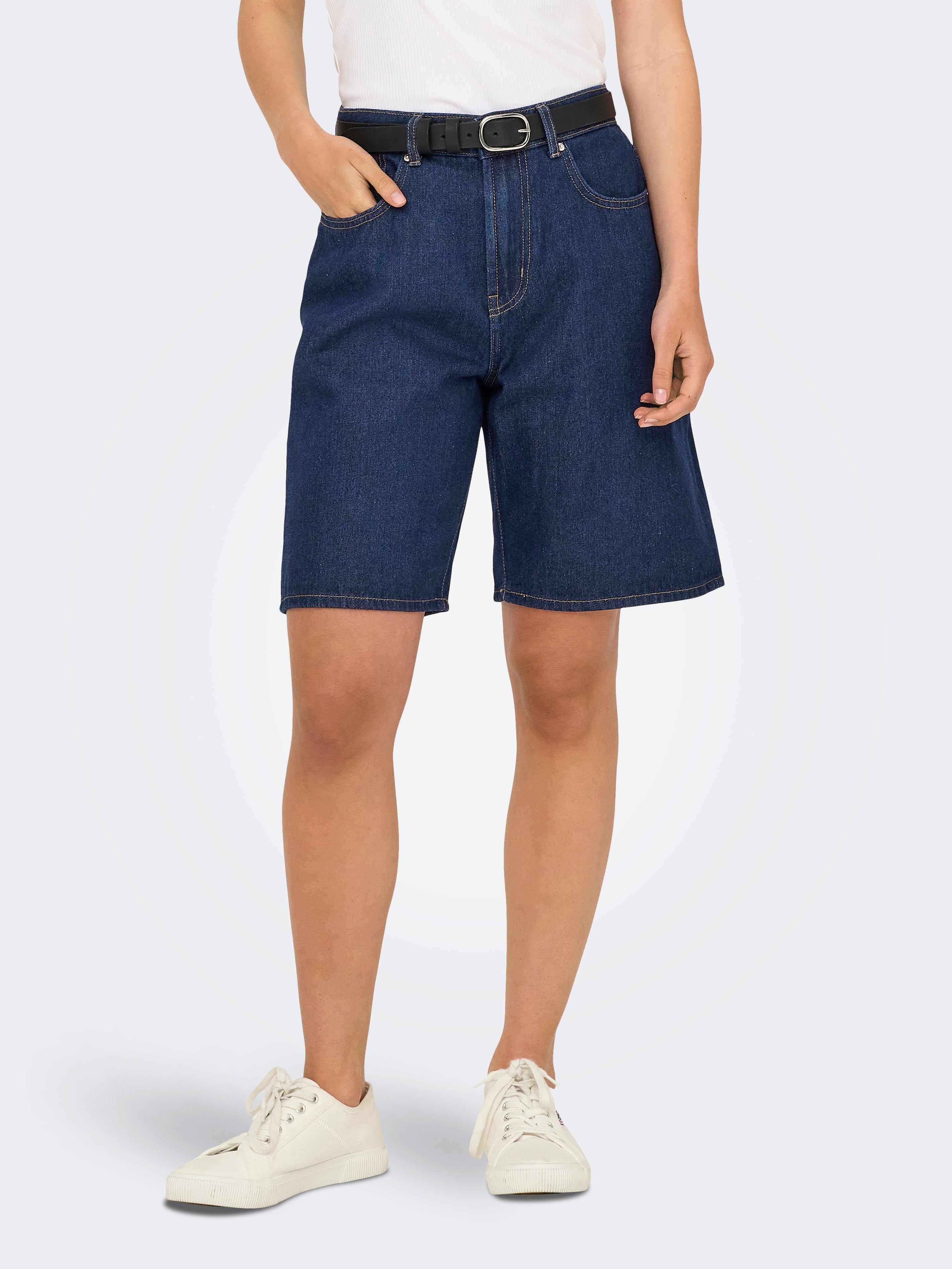 Thumbnail - Onlhope Hohe Taille Weiter Beinschnitt Jeans-shorts