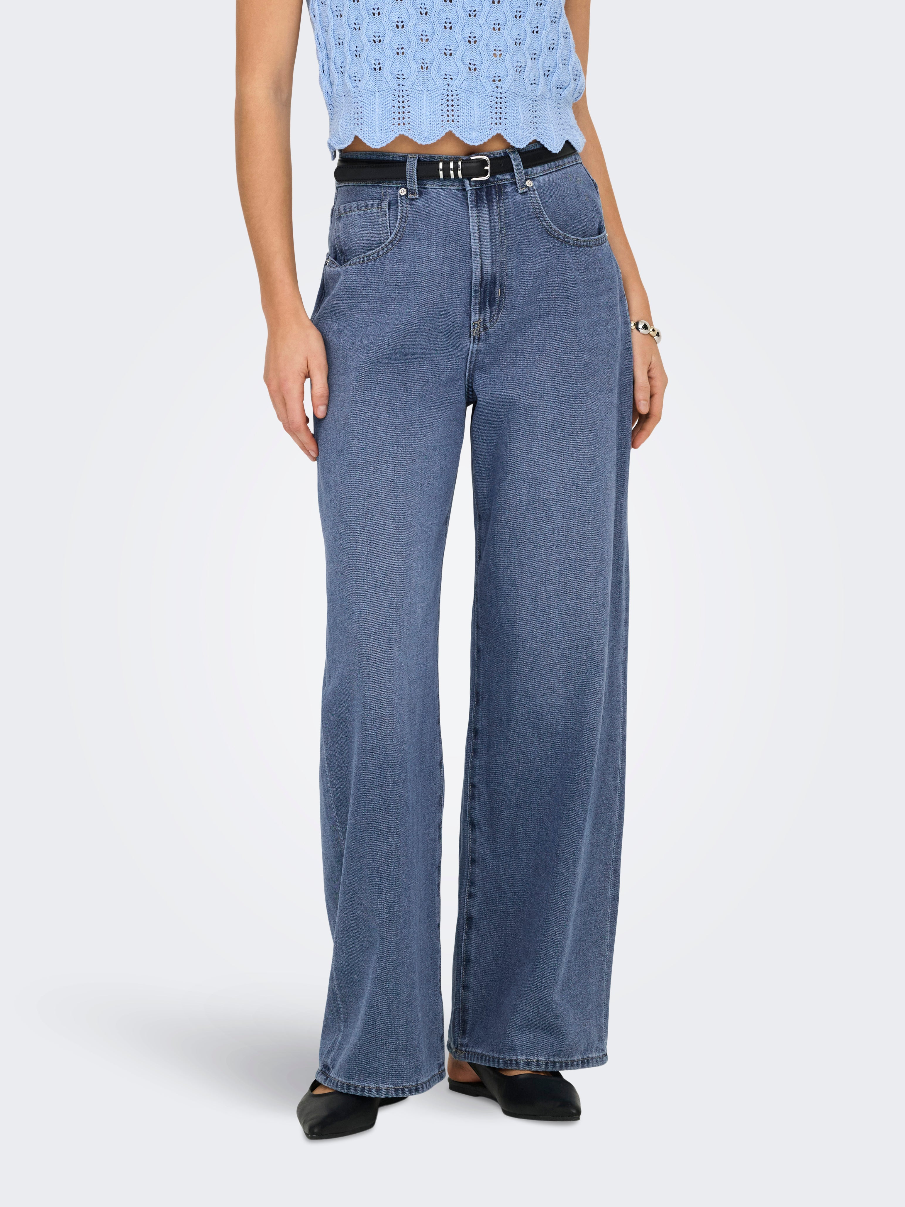 Onlhope Hohe Taille Weiter Beinschnitt Jeans