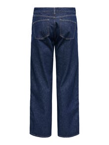 ONLY ONLCOBAIN Mid waist Wide Leg Fit Jeans -Dark Blue Denim - 15357933