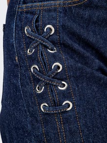 ONLY ONLCOBAIN Mid waist Wide Leg Fit Jeans -Dark Blue Denim - 15357933