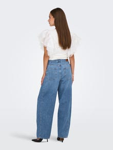 ONLY ONLHORSESHOE Mid waist Barrel Fit Jeans -Medium Blue Denim - 15357940