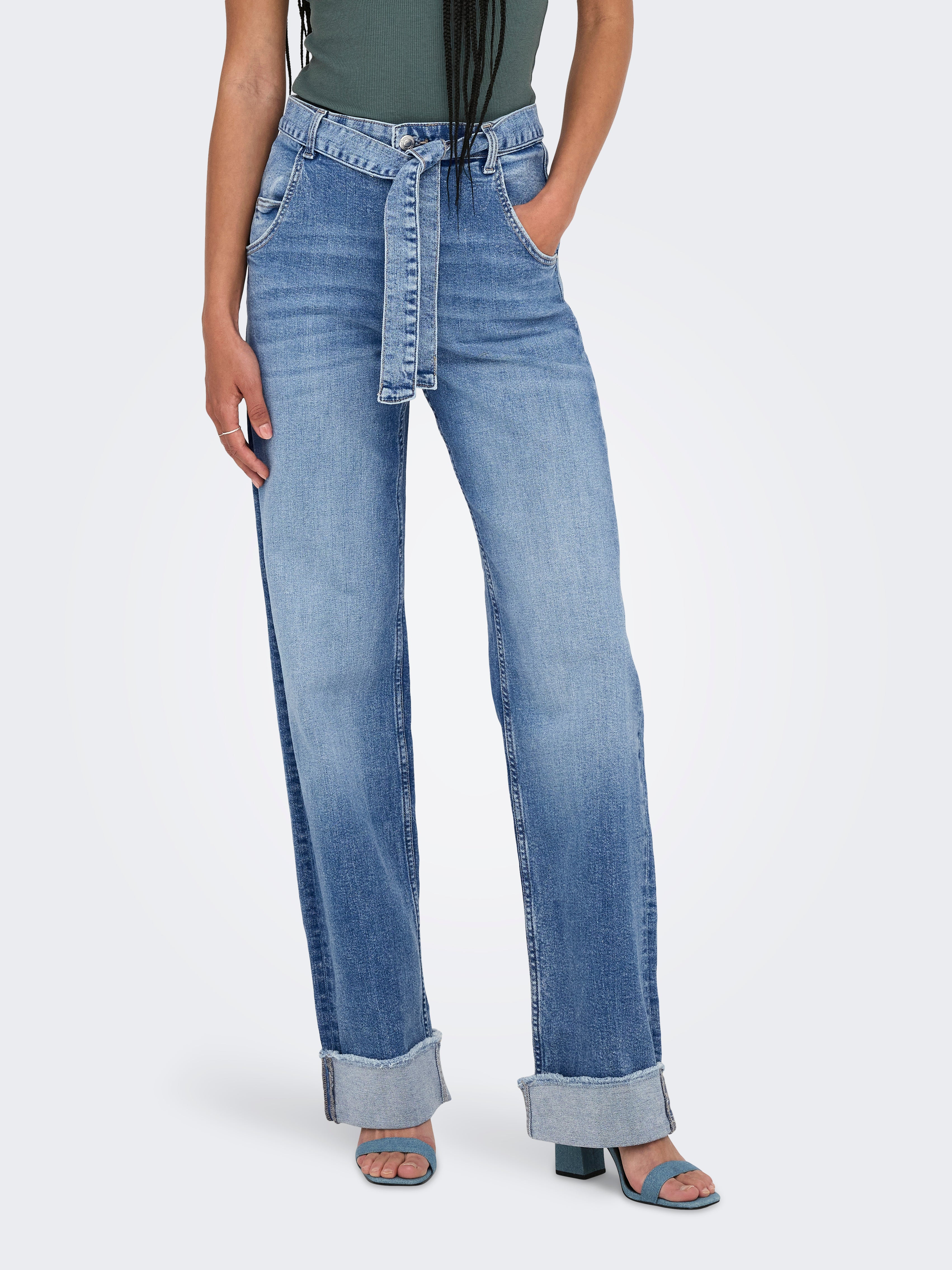 Onlzaddie Hohe Taille Weiter Beinschnitt Jeans