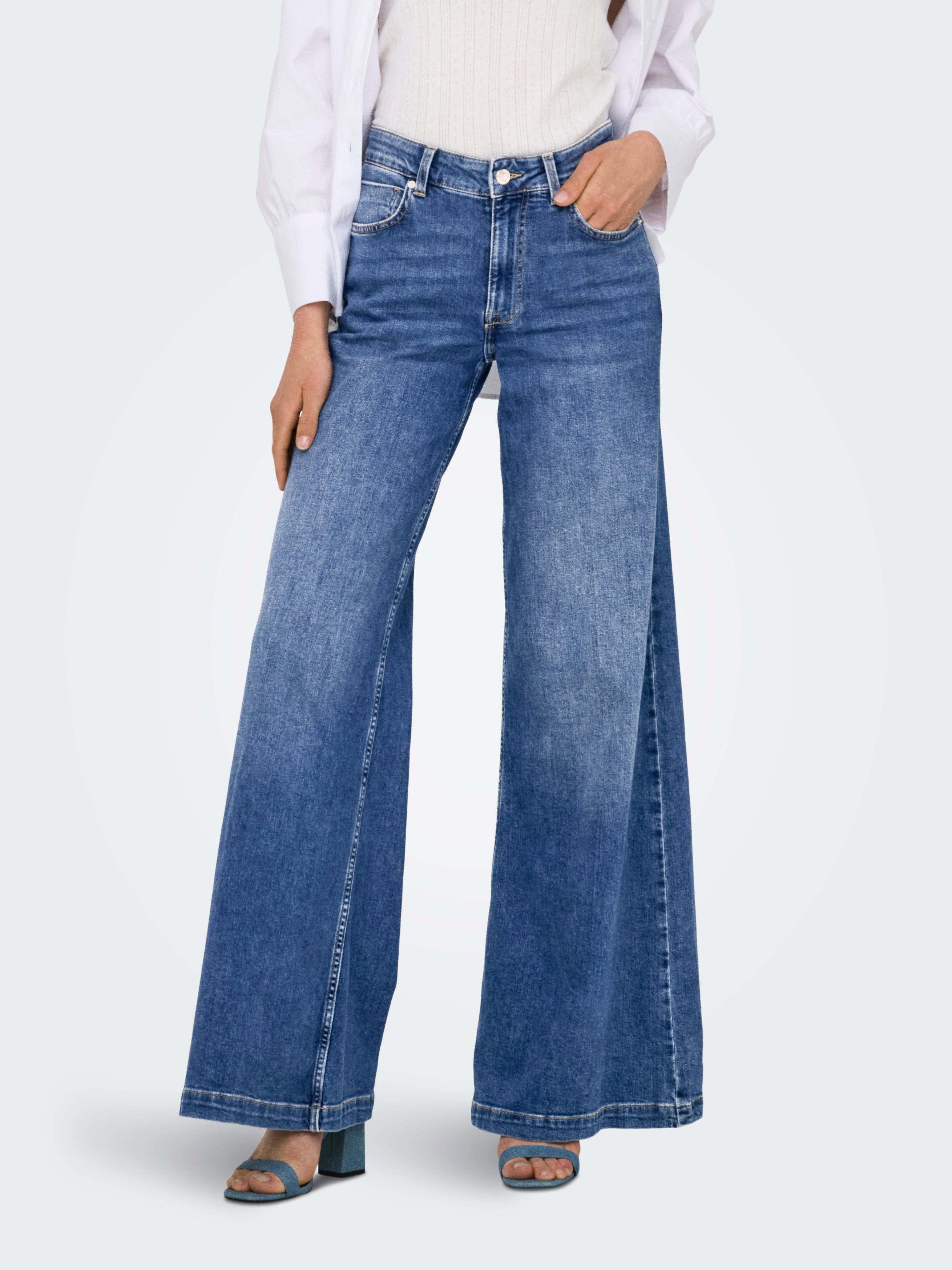 Onlcalifornia Mittlere Taille Weiter Beinschnitt Jeans