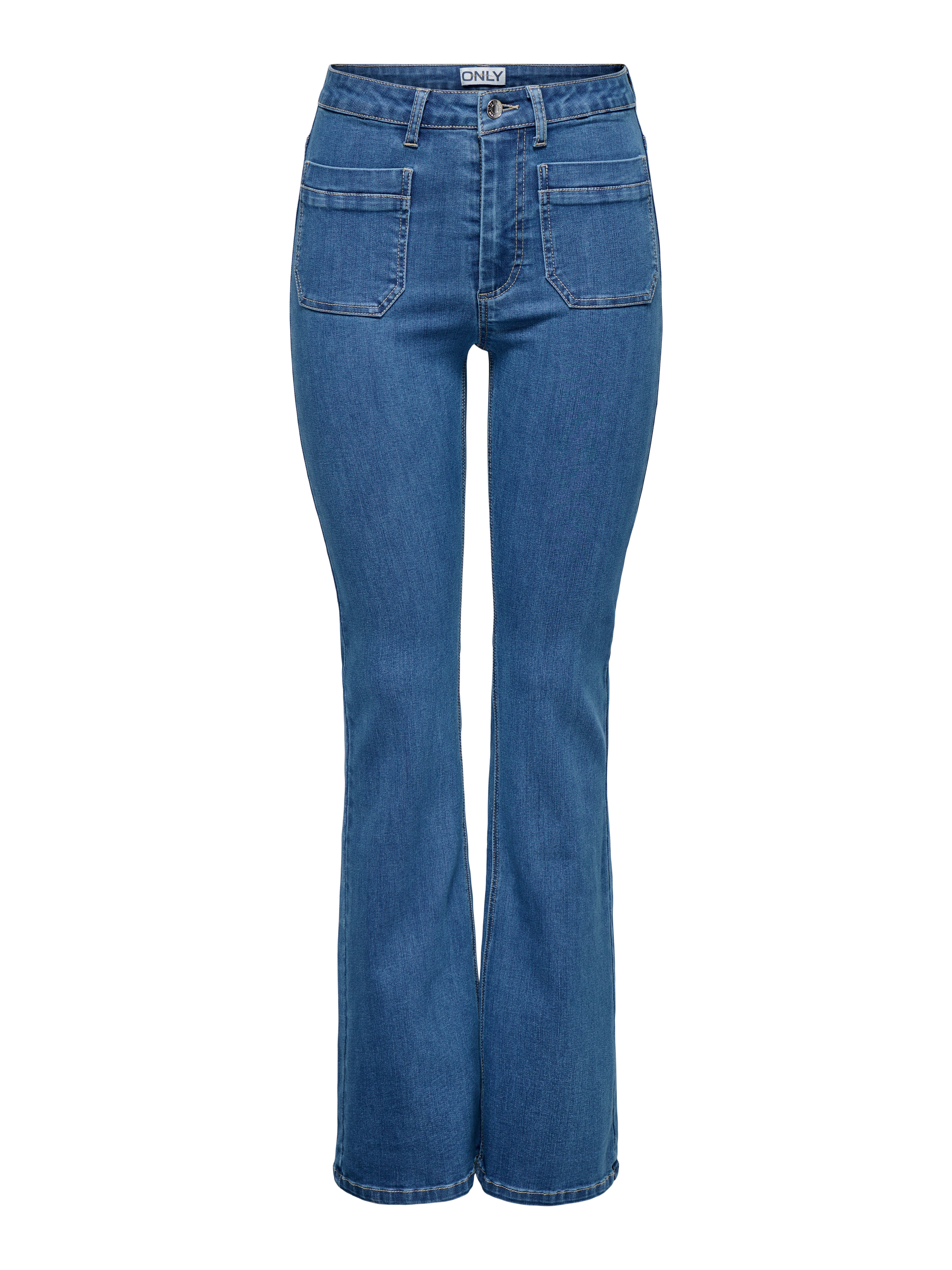 Thumbnail - Onlwauw Hohe Taille Ausgestellt Jeans