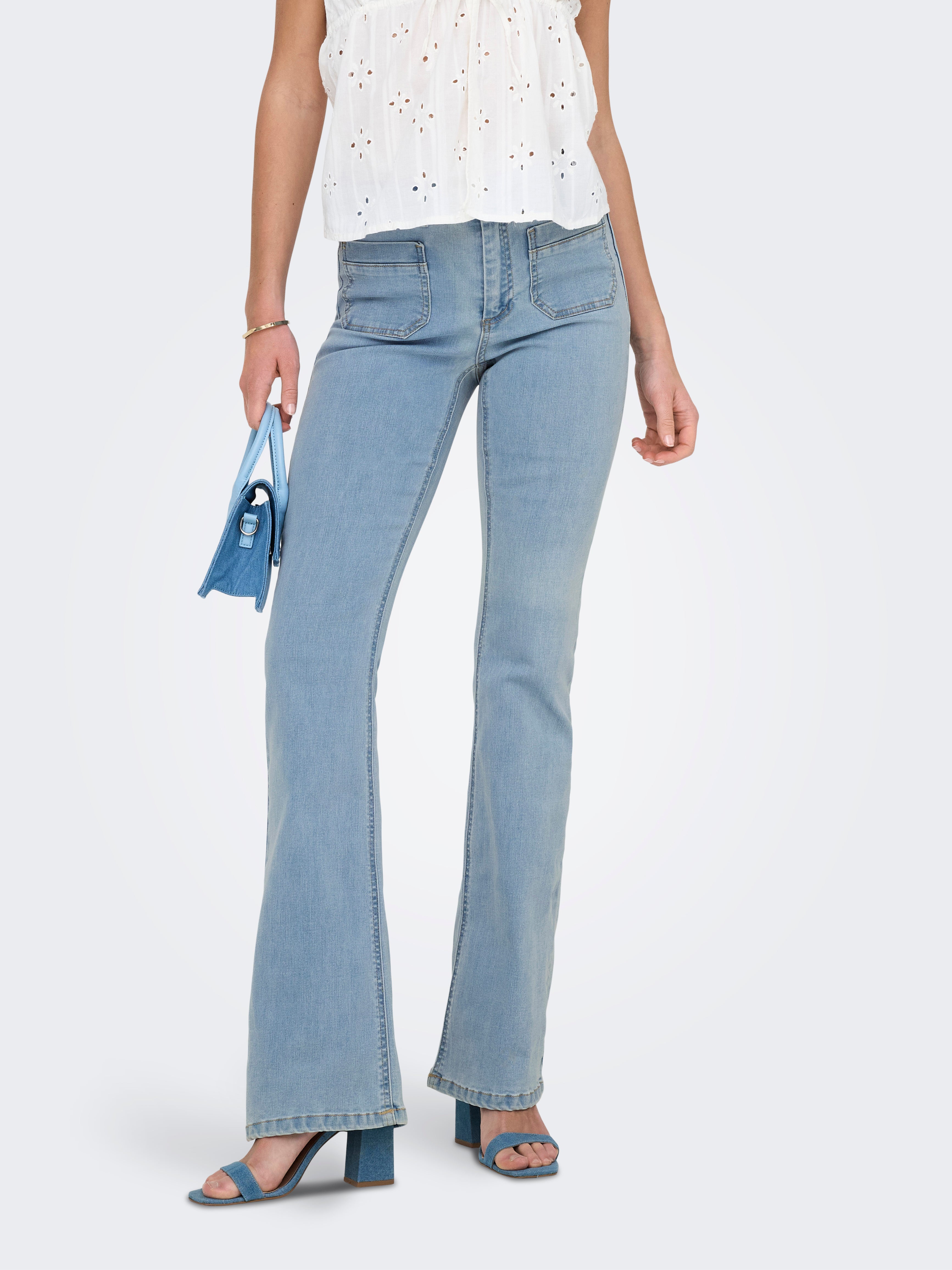 Thumbnail - Onlwauw Hohe Taille Flared Jeans