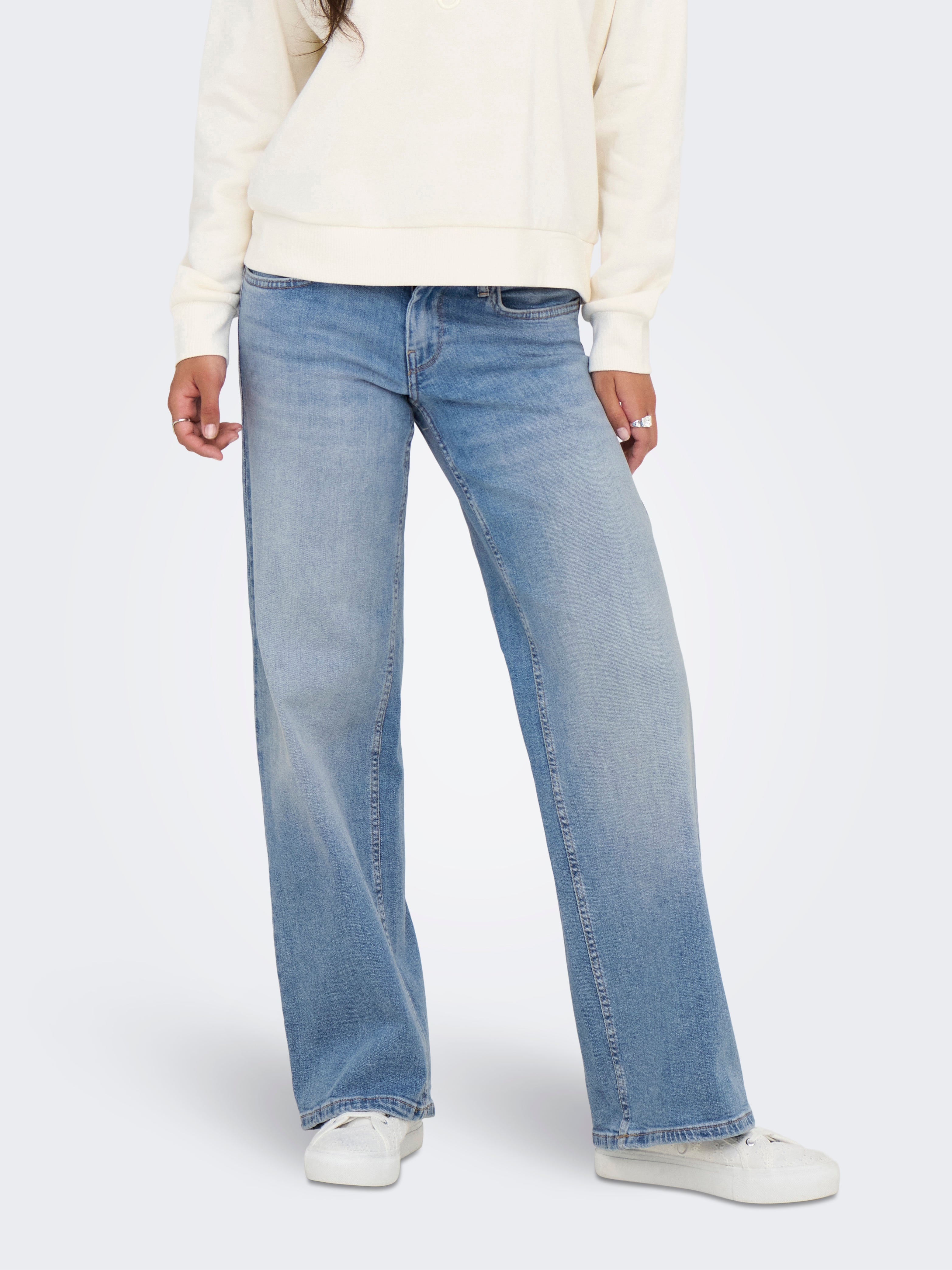 Onljudy-o Niedrige Taille Gerade Geschnitten Jeans