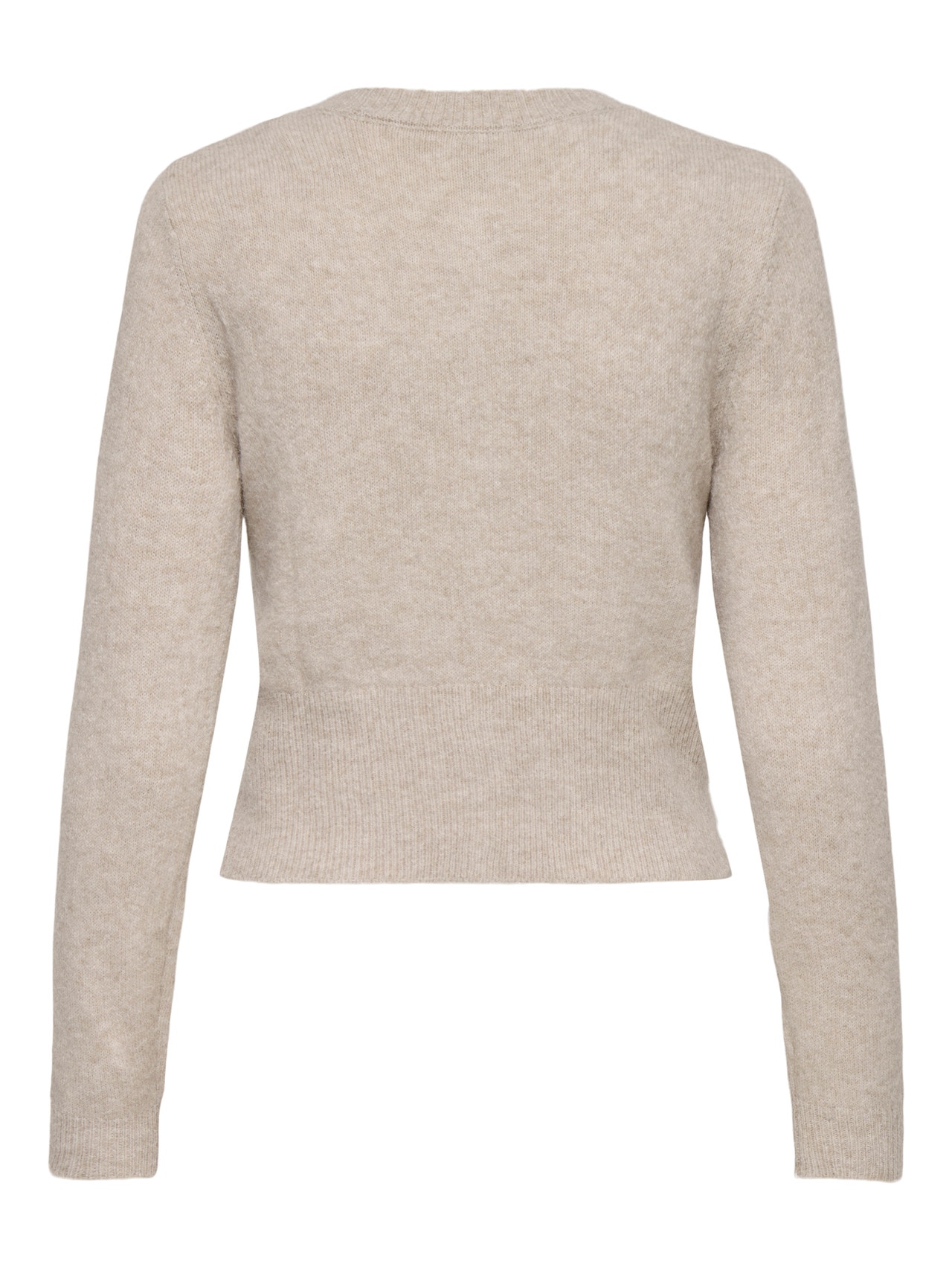 ONLY Redovno prianjanje O-vrat Rebraste lisice Pleteni kardigan -Pumice Stone - 15358548