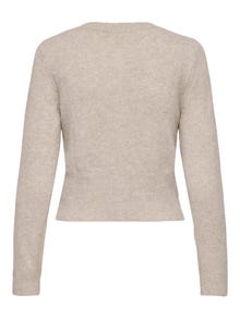 ONLY Redovno prianjanje O-vrat Rebraste lisice Pleteni kardigan -Pumice Stone - 15358548