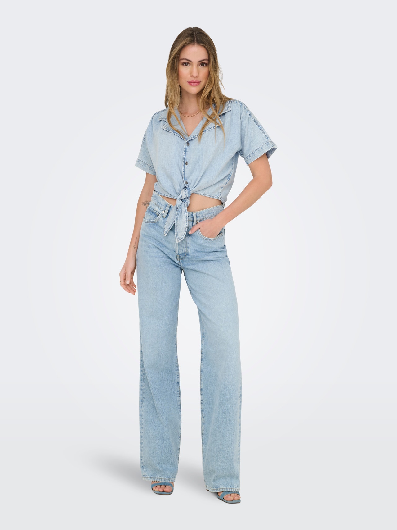 ONLY ONLPAULA Denim shirt -Light Blue Denim - 15359080